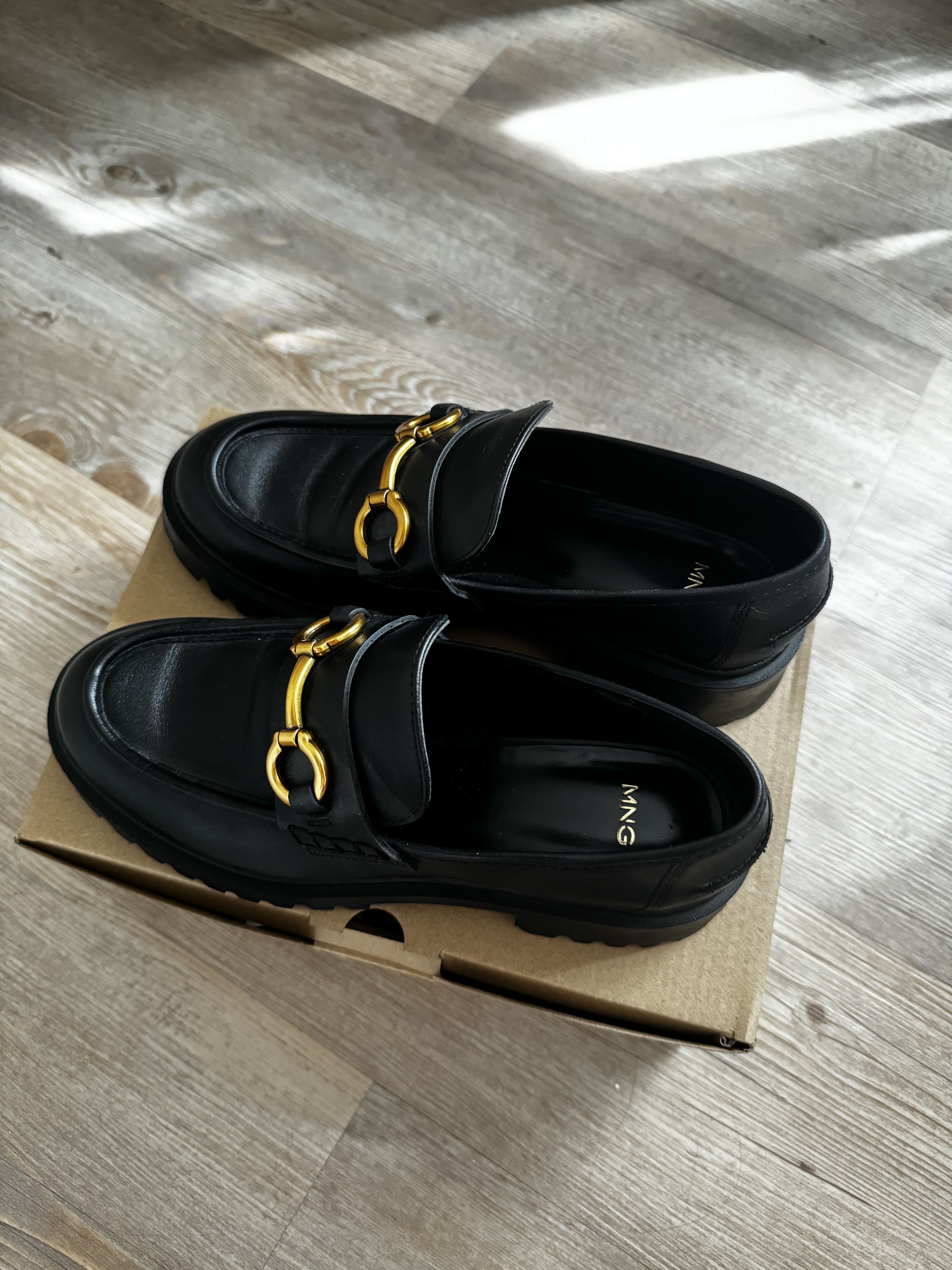 Mango Leather moccasin with track sole Size US 7 / IT 37 - 3 Thumbnail