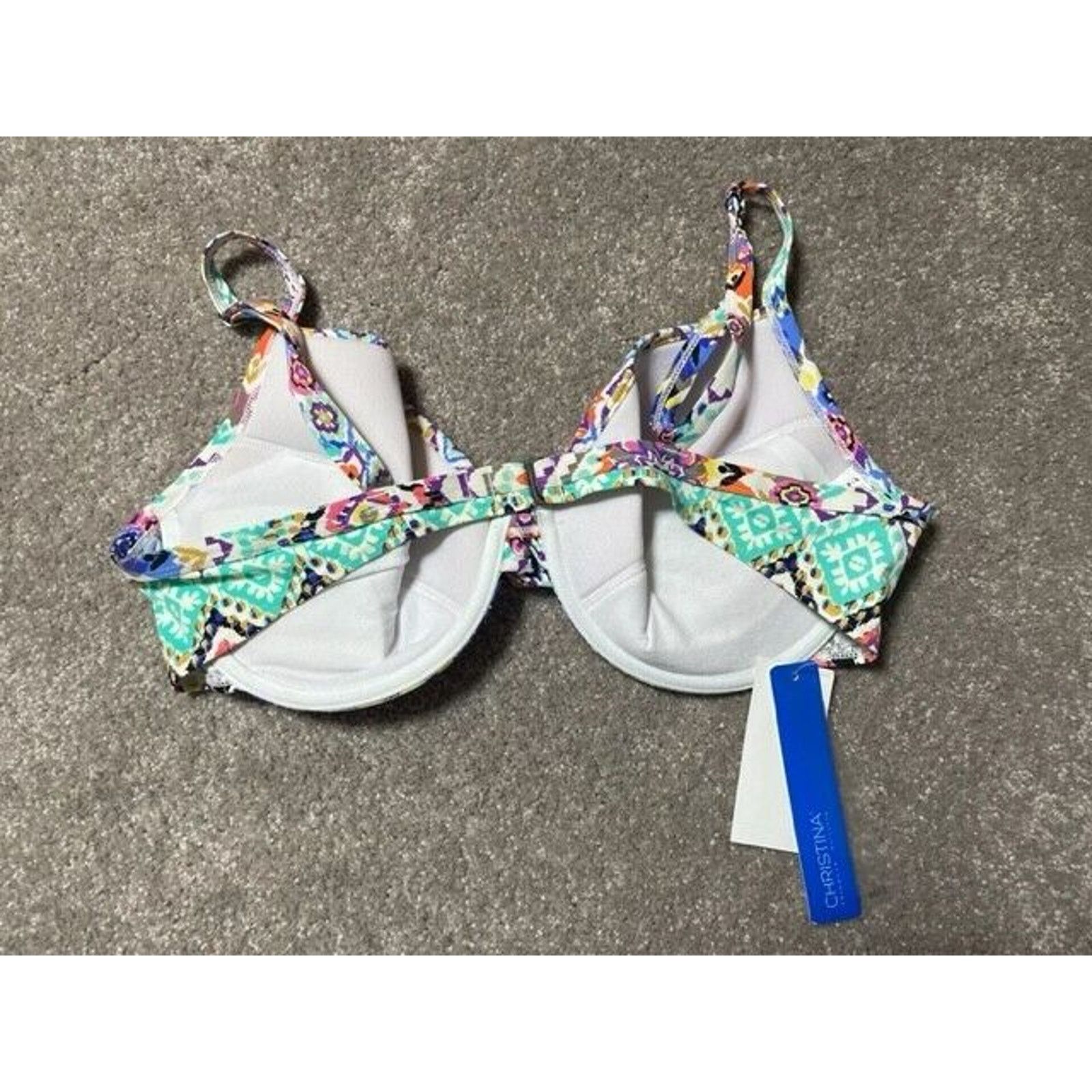Other Christina Maillots Swim Top Womens 14 Padded Underwire Blue Size XL / US 12-14 / IT 48-50 - 2 Thumbnail