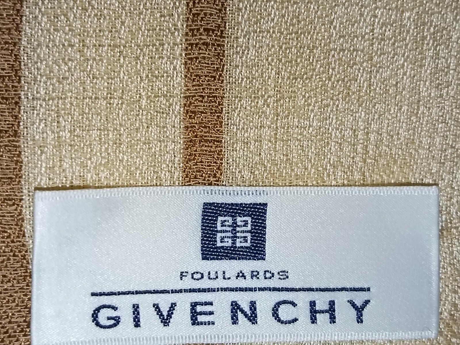 Givenchy GIVENCHY PARIS FRANCE GG Monogram Beige Silk Blend Scarf Size ONE SIZE - 1 Thumbnail