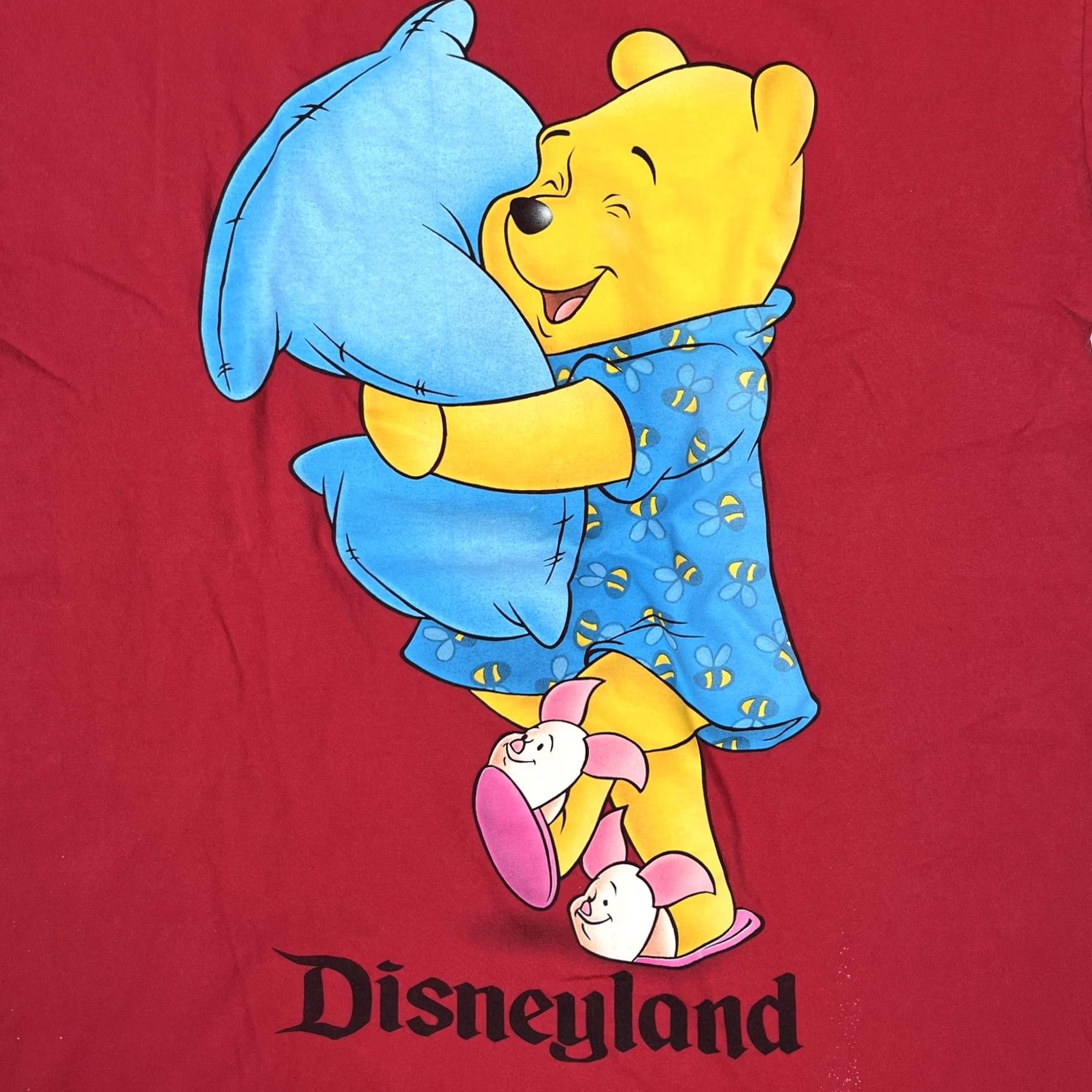 Vintage VINTAGE Disneyland Winnie The Pooh Pajama Graphic T-Shirt One Size Red 90s Size ONE SIZE - 2 Thumbnail