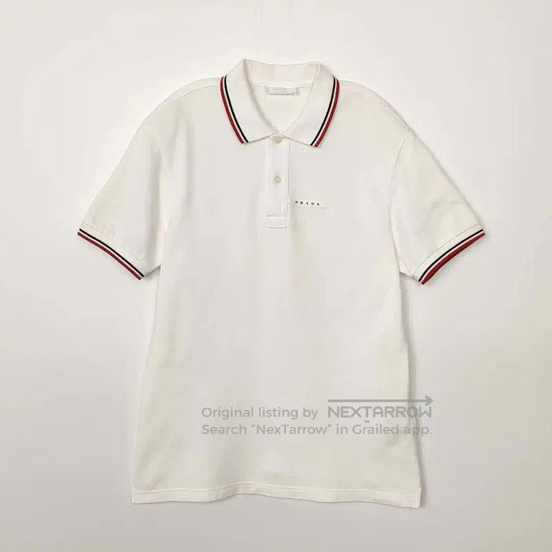 Prada Prada White Cotton Men's Polo Shirt. Size US M / EU 48-50 / 2 - 1 Thumbnail