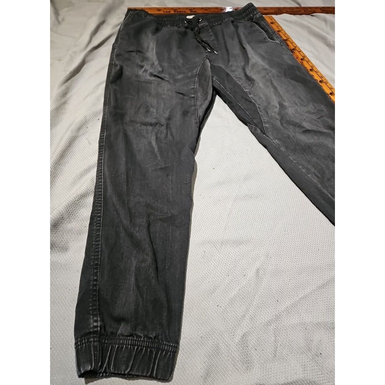 Vintage VINTAGE Retrofit Pants Mens Black XL Faded Grunge Tapered Drawstring Casual Pocket Size 40" / US 18 - 4 Thumbnail