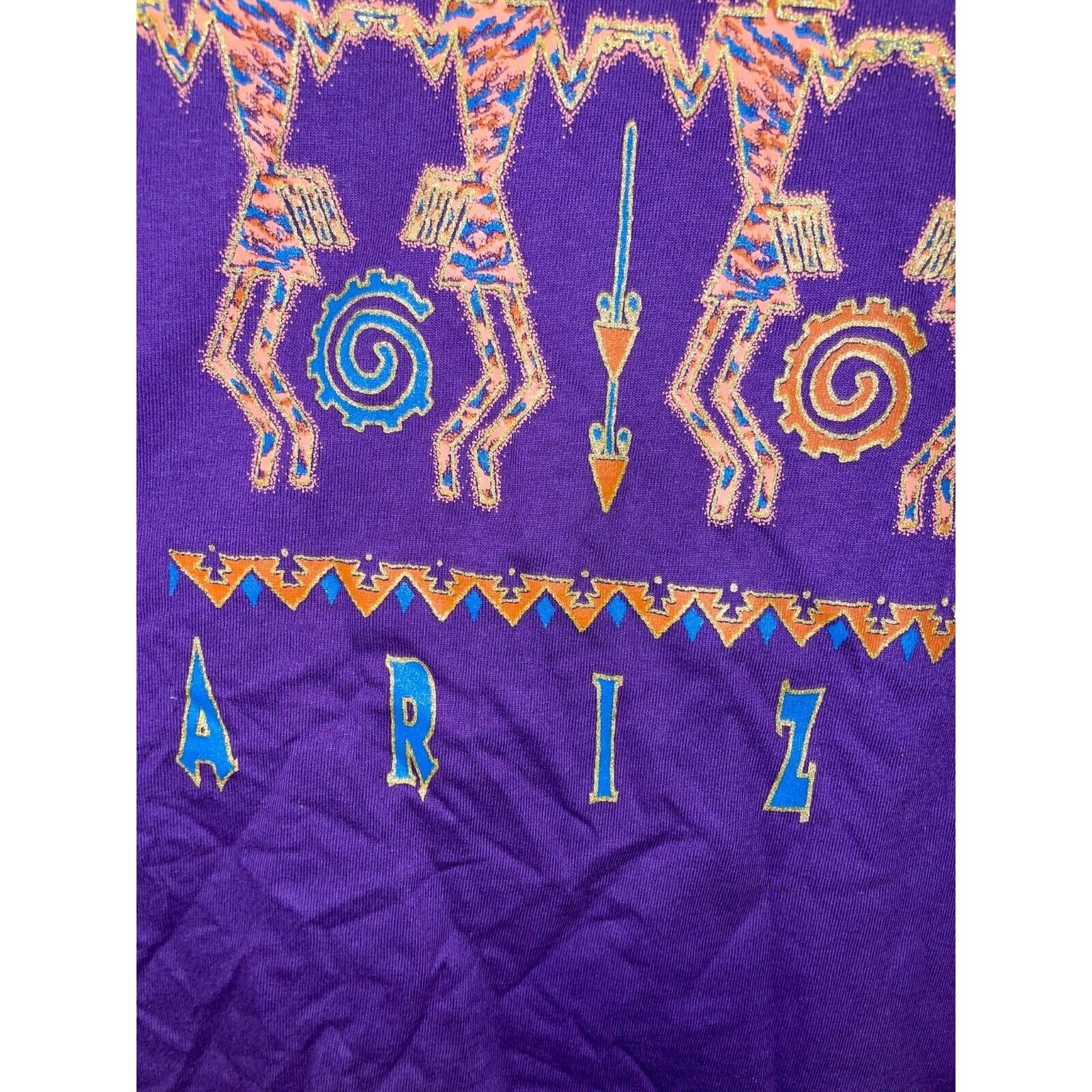 Jerzees Vintage Arizona Native Shirt American Purple Tee VTG 90s L Size US L / EU 52-54 / 3 - 6 Thumbnail