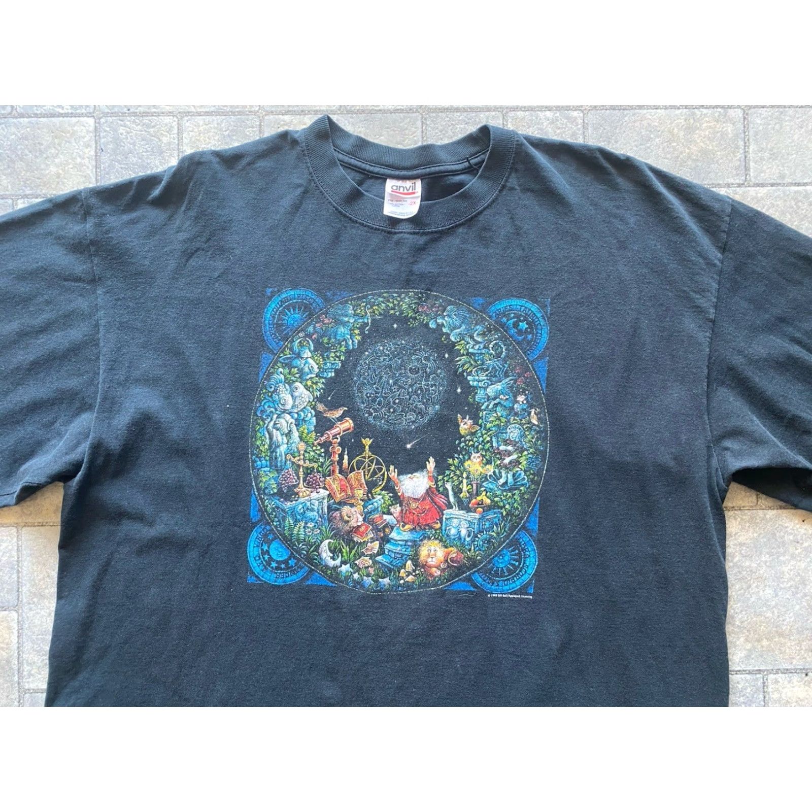 Anvil VINTAGE 1998 Bill Bell Astrology Wizard Long Sleeve Shirt 2XL Men’s Black Cotton VTG Size US XXL / EU 58 / 5 - 4 Thumbnail