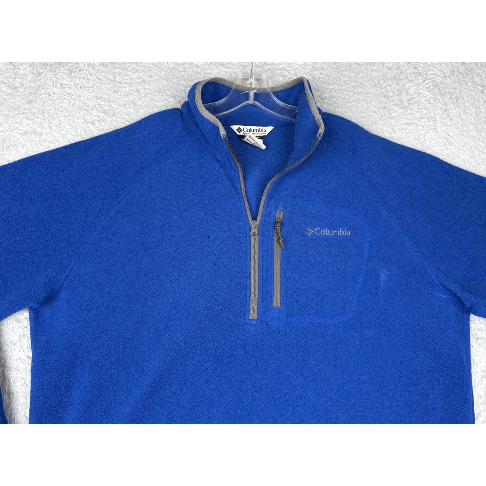 Vintage Columbia Sweater Mens 2XL Blue Fleece Half Zip Pullover Chest Pocket Outdoors Size US XXL / EU 58 / 5 - 4 Thumbnail