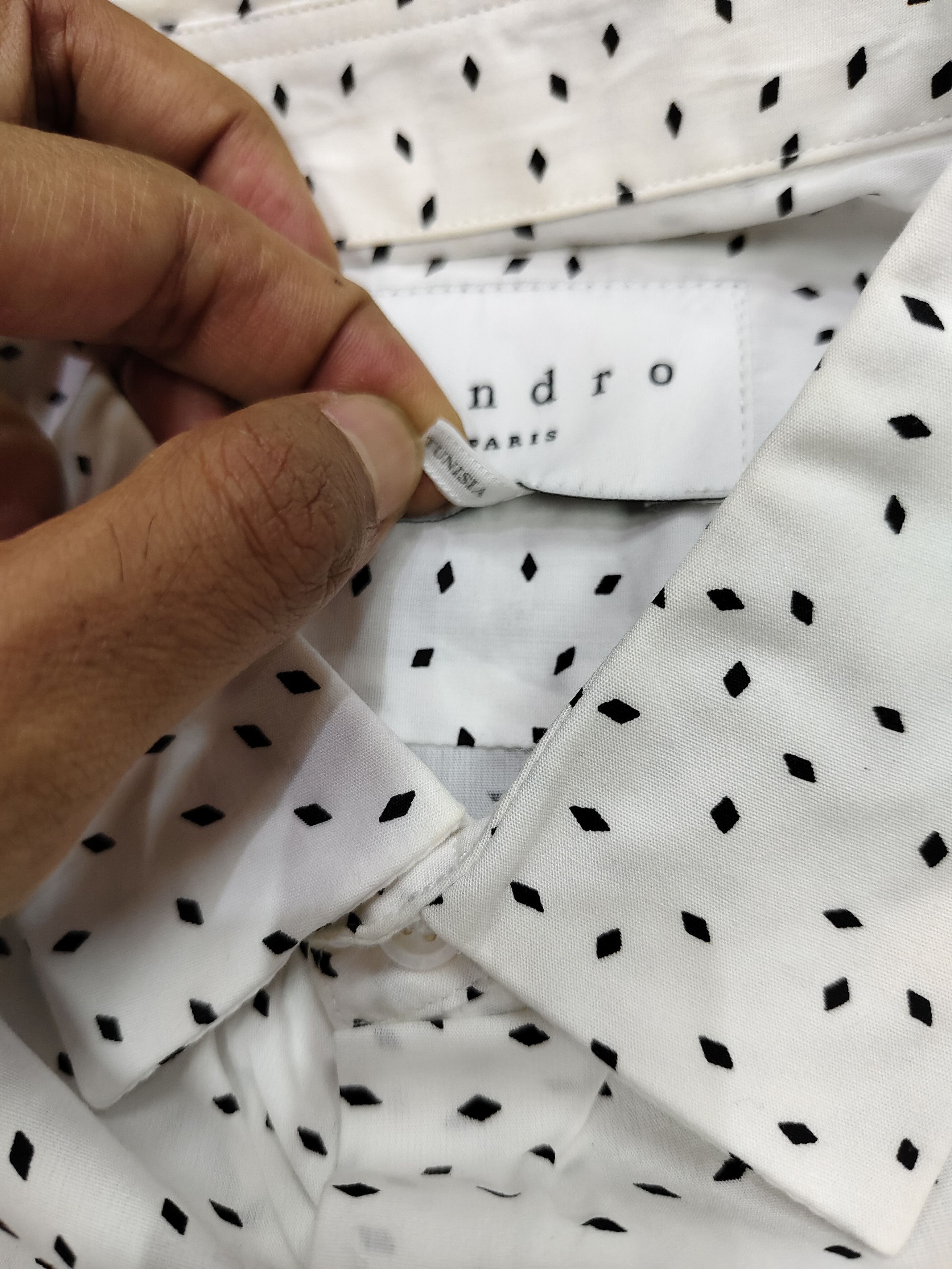 Sandro Sandro Paris- Micro Diamond Confetti Print Button Up Shirt Size US L / EU 52-54 / 3 - 5 Thumbnail