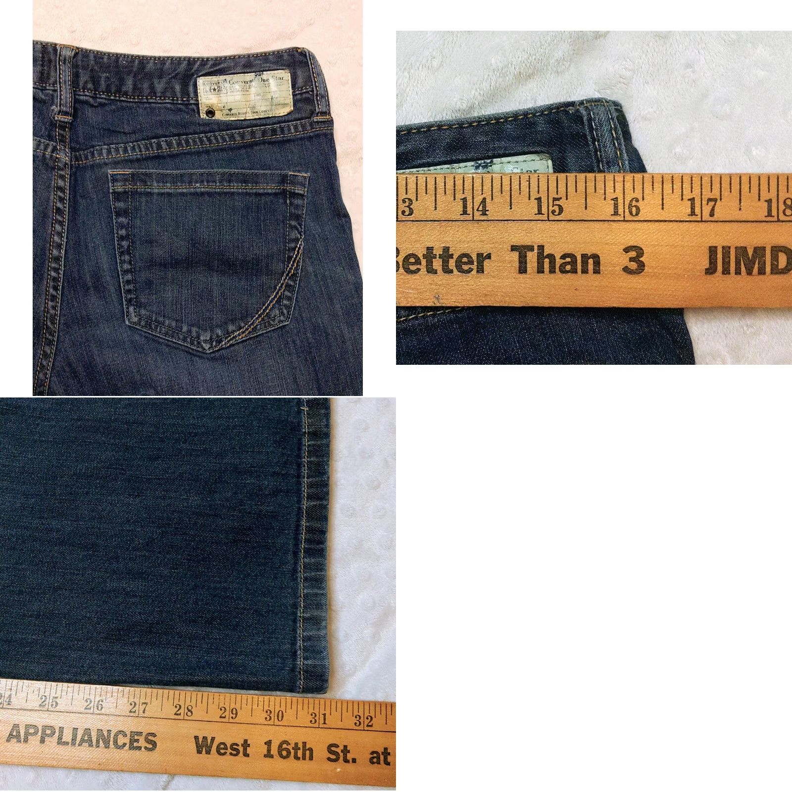 Converse Converse Jeans Women Regular Type Jeans 8 32x31 Denim Bootcut 5-Pocket Zipper Button Logo Blue Denim Stars Stretch Cotton Spandex Size 30" / US 8 / IT 44 - 8 Thumbnail