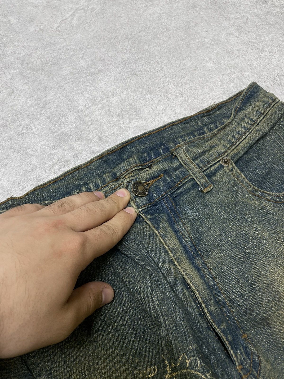 Affliction × If Six Was Nine × Le Grande Bleu (L.G.B.) Flare Ifsixwasnine Vibe Jeans LGB Cut Washed Rockstar Size US 31 - 10 Thumbnail