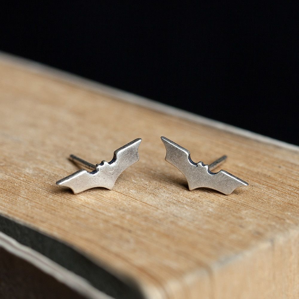 Jewelry Bat Modern Earrings One Pairs Chrome Jewelry Size ONE SIZE - 1 Thumbnail