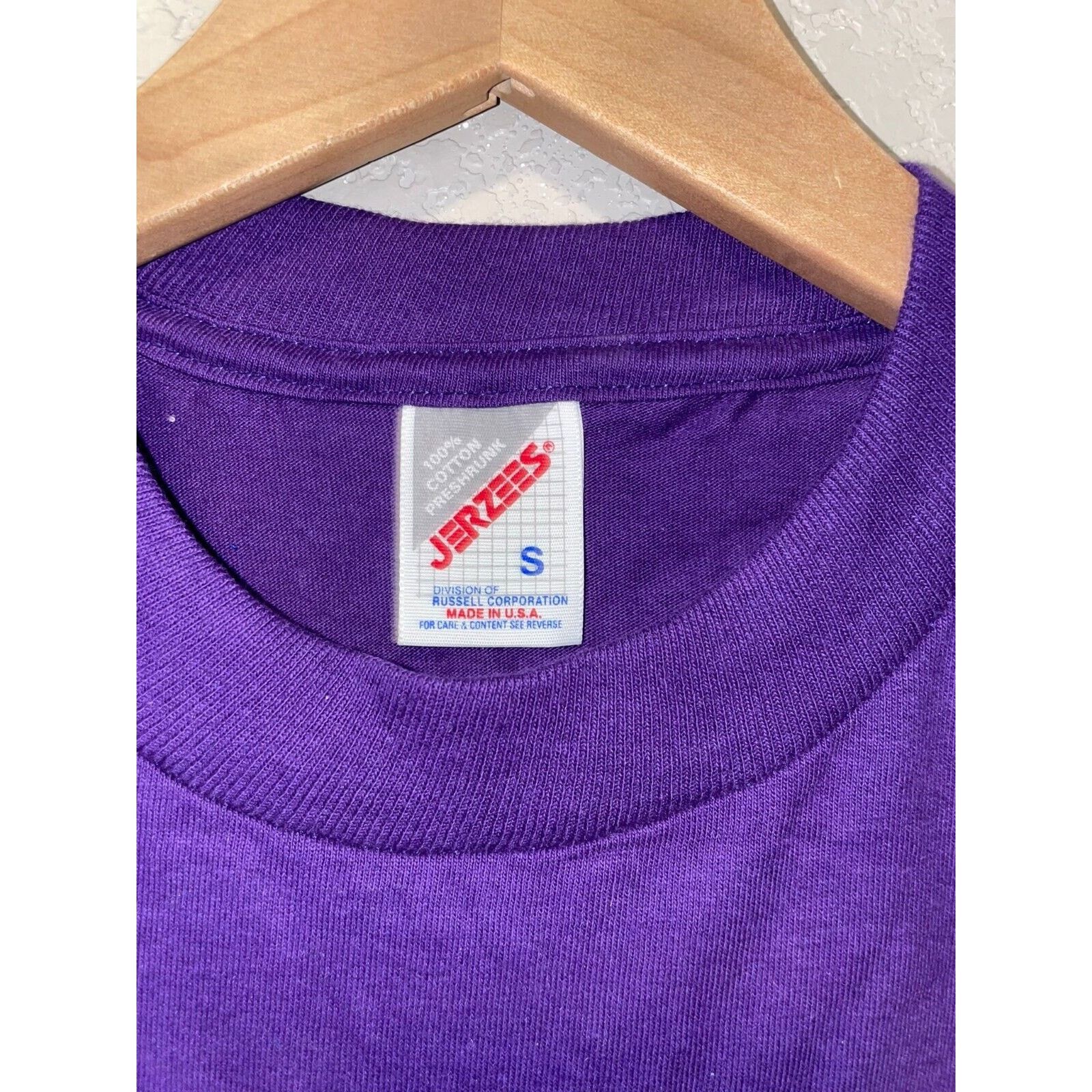 Jerzees Vintage Flower Shirt Wild West Bird Purple Tee VTG 90s Small Size US S / EU 44-46 / 1 - 6 Thumbnail