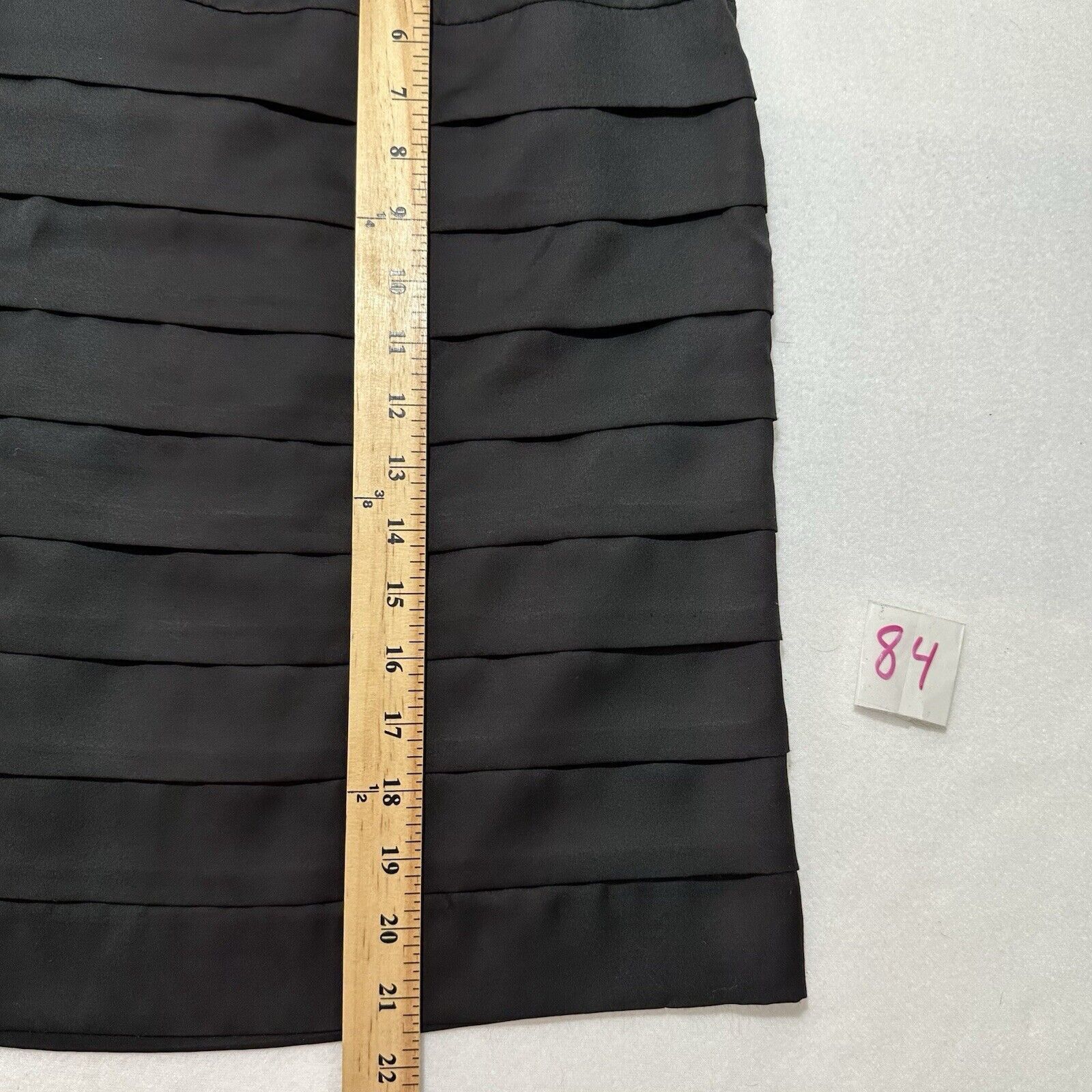 Calvin Klein NWT Calvin Klein 12 Tiered Black Straight Pencil Skirt Zip Size 34" / US 12 / IT 48 - 12 Thumbnail