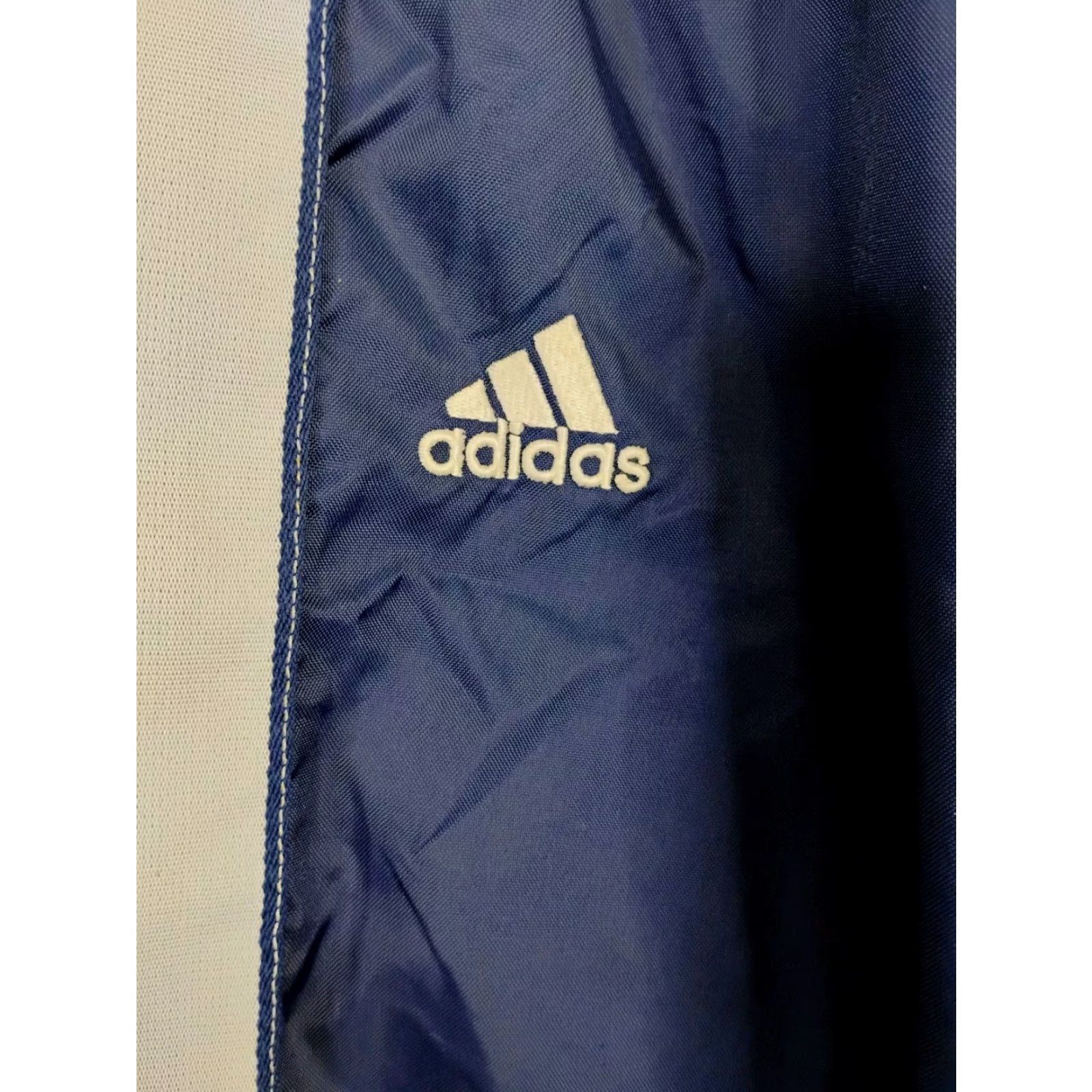 Adidas Adidas Track Pants Lined Windbreaker Mens M Blue Ankle Zips 31 in Inseam Striped Size US 31 - 7 Thumbnail