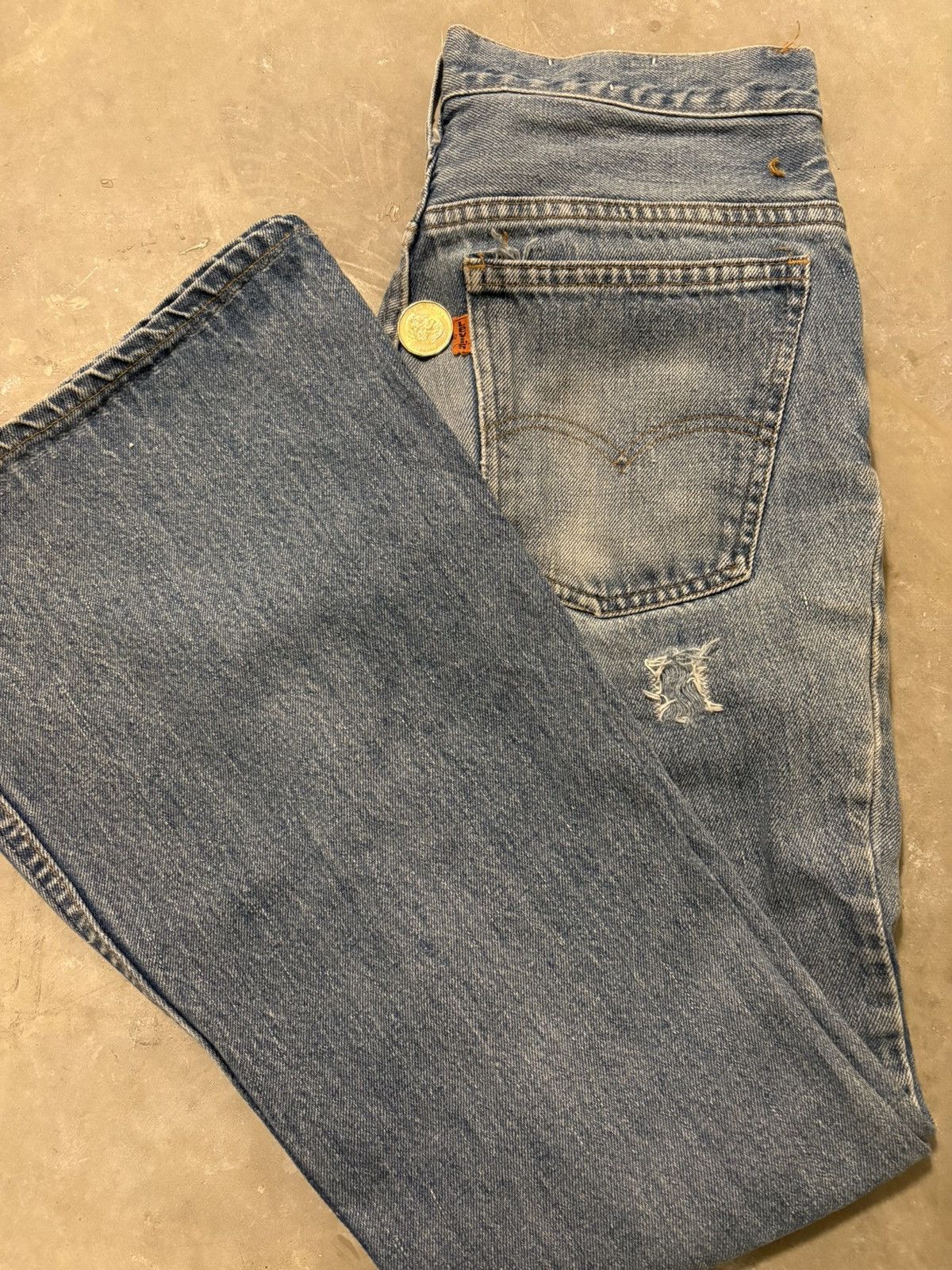 Levi's Vintage Clothing Vintage Levi’s Bellbottom Orange Tabs Size 29" - 3 Thumbnail