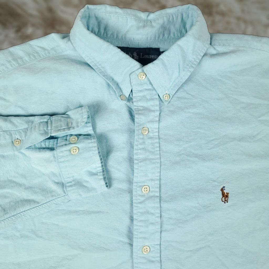 Ralph Lauren Ralph Lauren Shirt Mens Dress Button Up Long Sleeve Classic Fit Blue 18 Size 48R - 1 Thumbnail