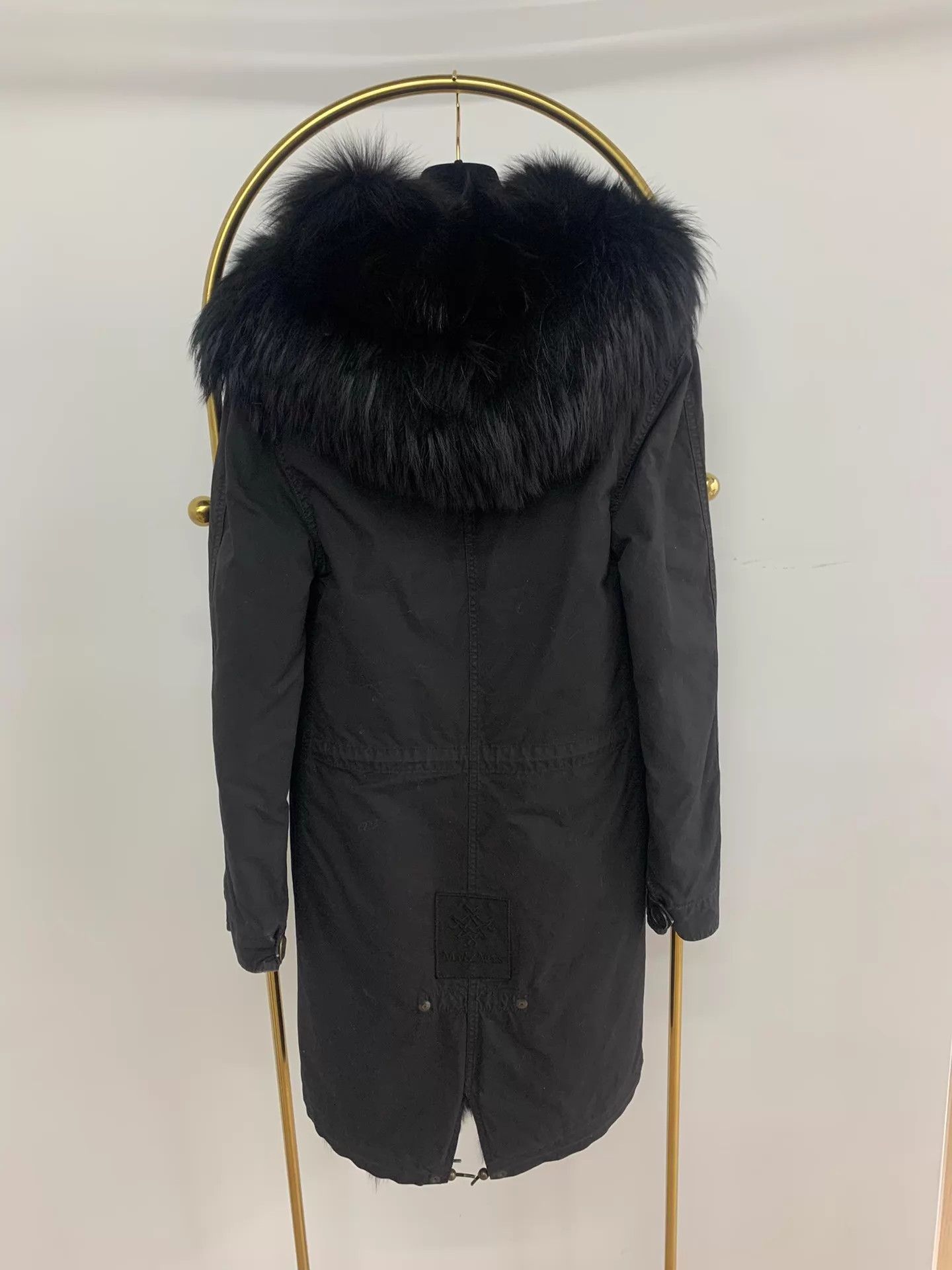 MR & MRS ITALY Mr&Mrs Black Fur Collar Parka XXS New Size US XXS / EU 40 - 3 Thumbnail