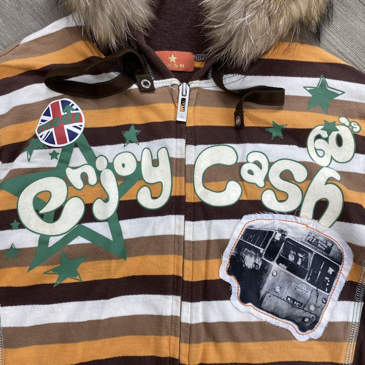 Hysteric Glamour 2000s Hysteric Glamour Lgb Style Zip Fur Hoodie Enjoy Cash Size US M / EU 48-50 / 2 - 6 Thumbnail