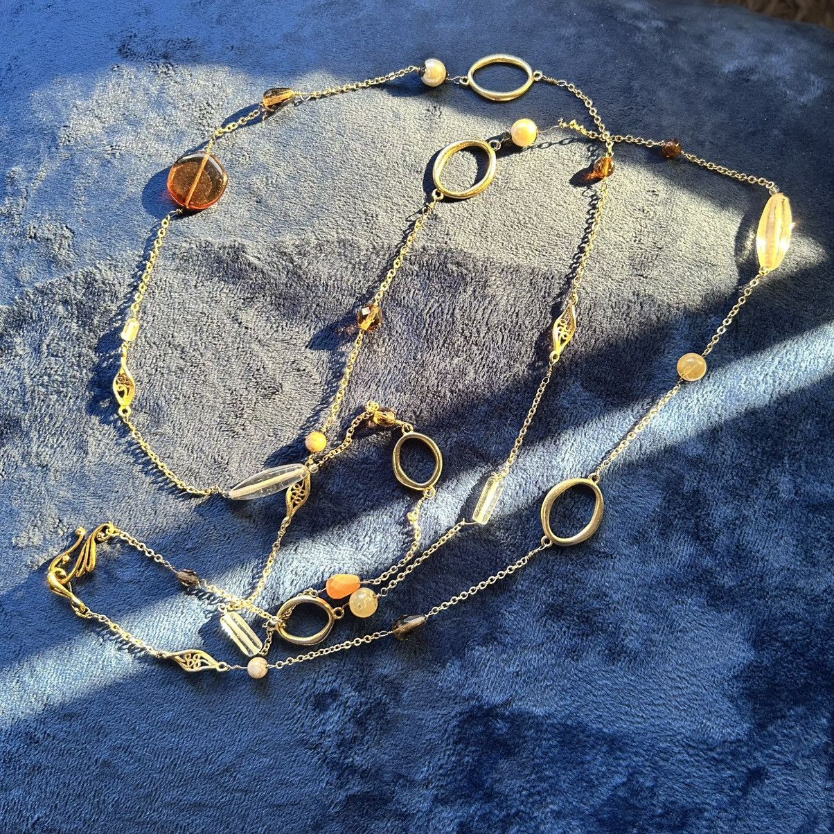 Vintage Vintage handcrafted wired stone glass pearl bead necklace Size ONE SIZE - 8 Thumbnail