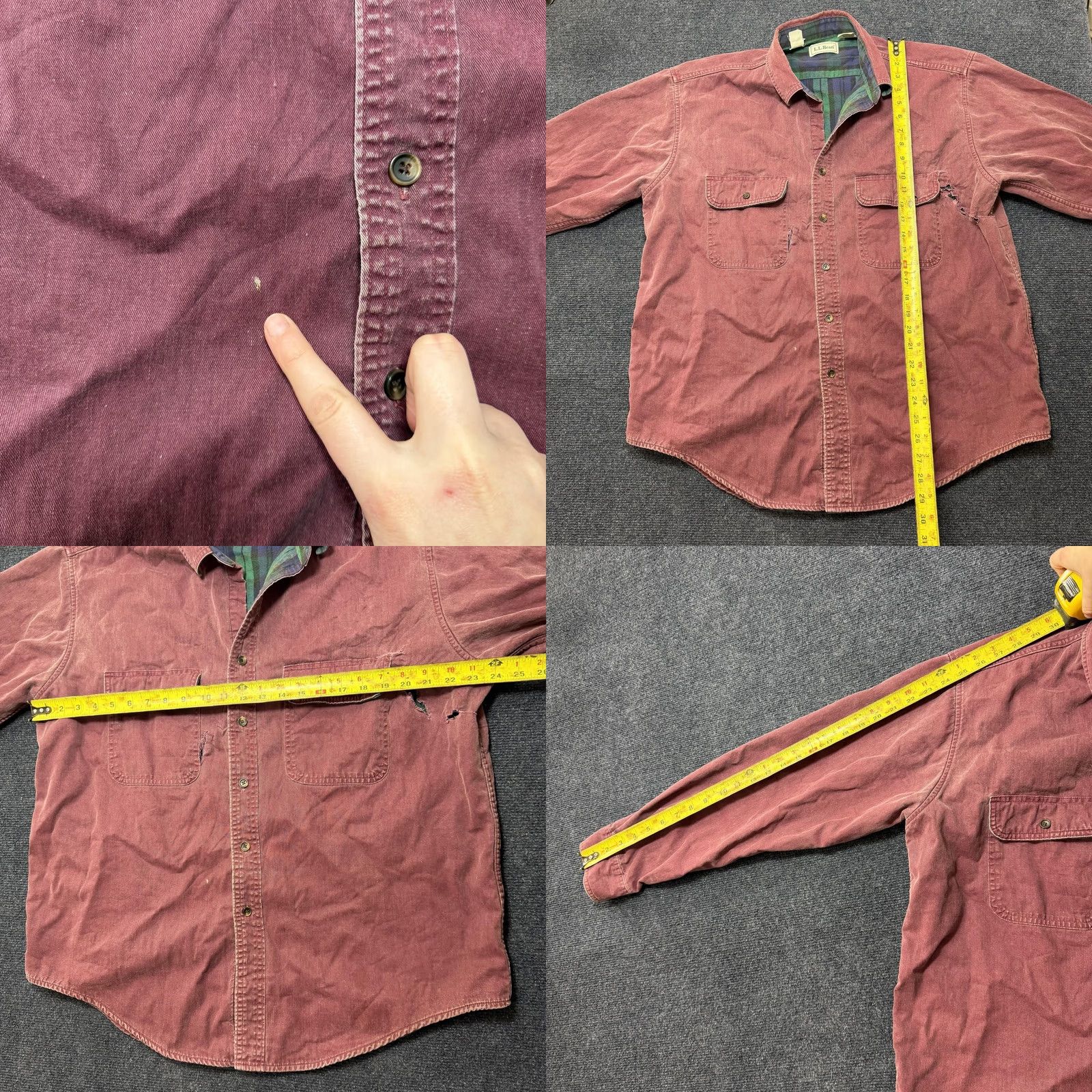 Vintage L.L. Bean Mens Large Red Corduroy Flannel Lined Long Sleeve Button Up Shirt Size US L / EU 52-54 / 3 - 8 Thumbnail