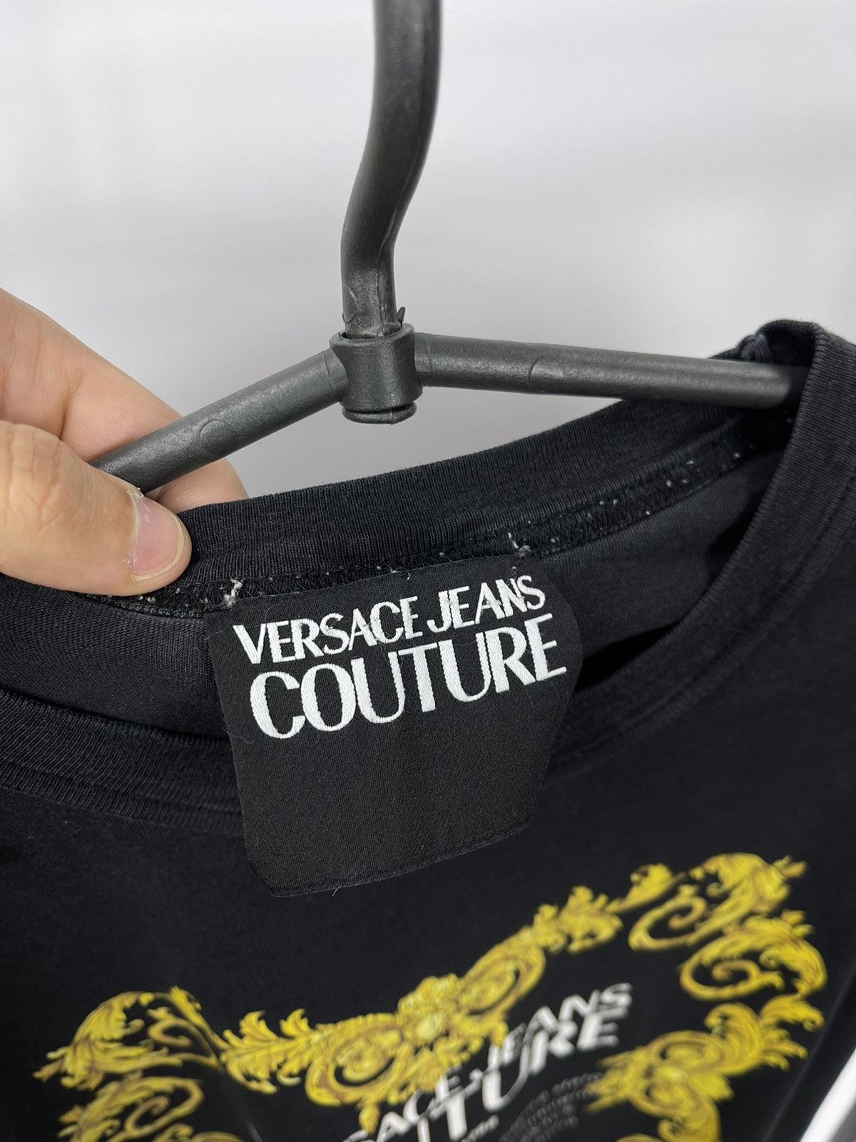 Versace Jeans Couture Versace Jeans Couture T-Shirt Size L Black Big Logo Size US L / EU 52-54 / 3 - 4 Thumbnail