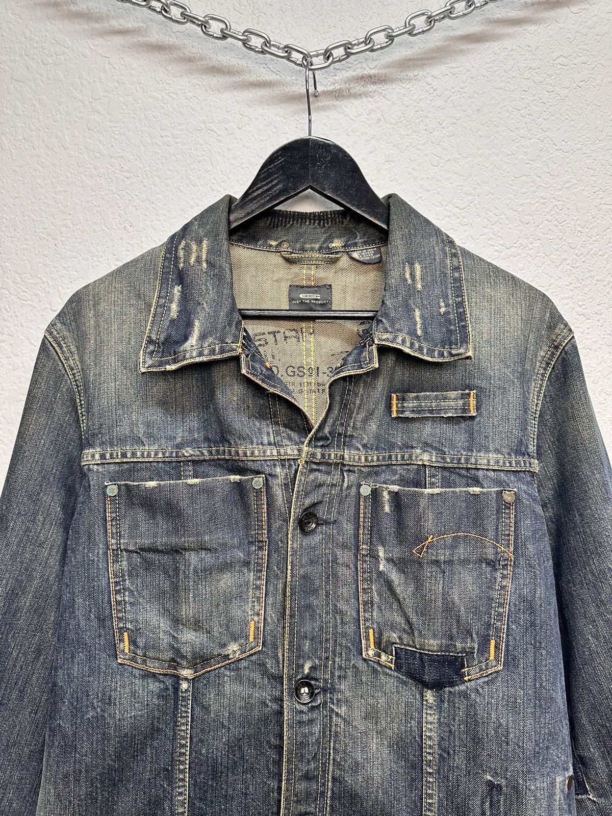 G-Star G-Star raw distressed denim jacket vintage workwear style Size US L / EU 52-54 / 3 - 4 Thumbnail
