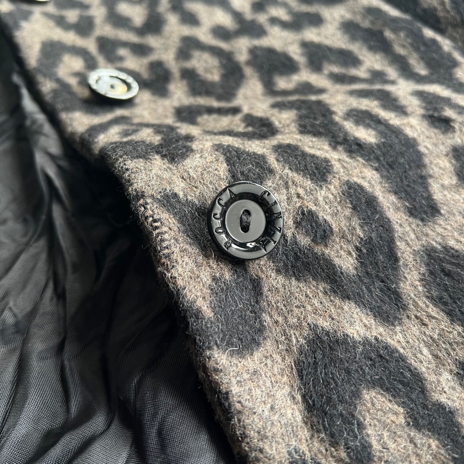 Cinzia Rocca Cinzia Rocca Alpaca Wool Leopard Pattern Coat 8714AC Size M / US 6-8 / IT 42-44 - 4 Thumbnail