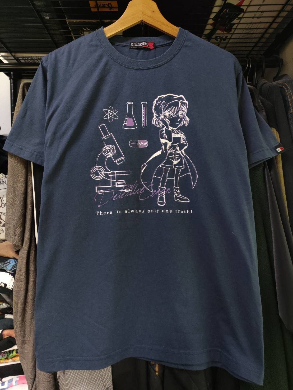 Anime Vtg 00's Detective Conan "There Is Always Only One Truth!" Size US L / EU 52-54 / 3 - 3 Thumbnail