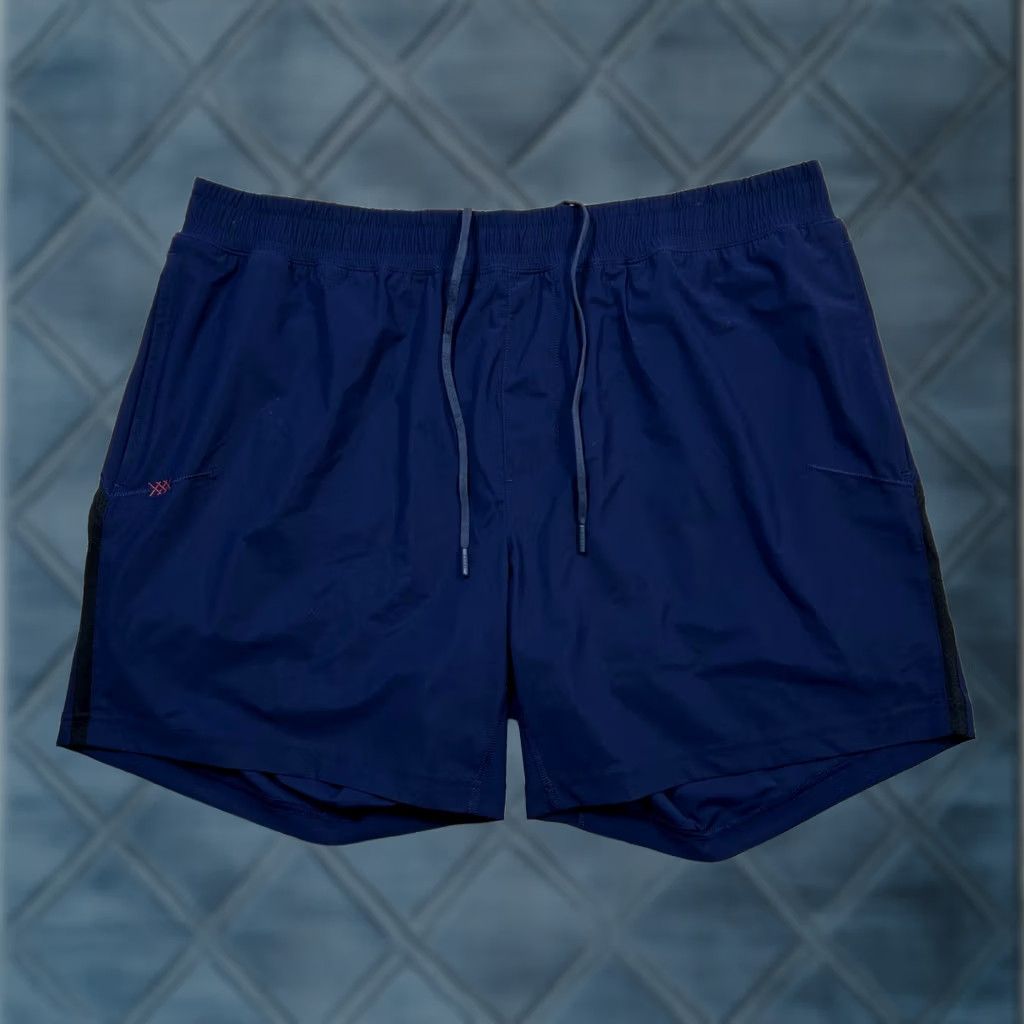 Rhone Mako Shorts Mens 2XL Navy Blue Athletic Gym Pockets Drawstring 7" Lined, Men's (Size 39)