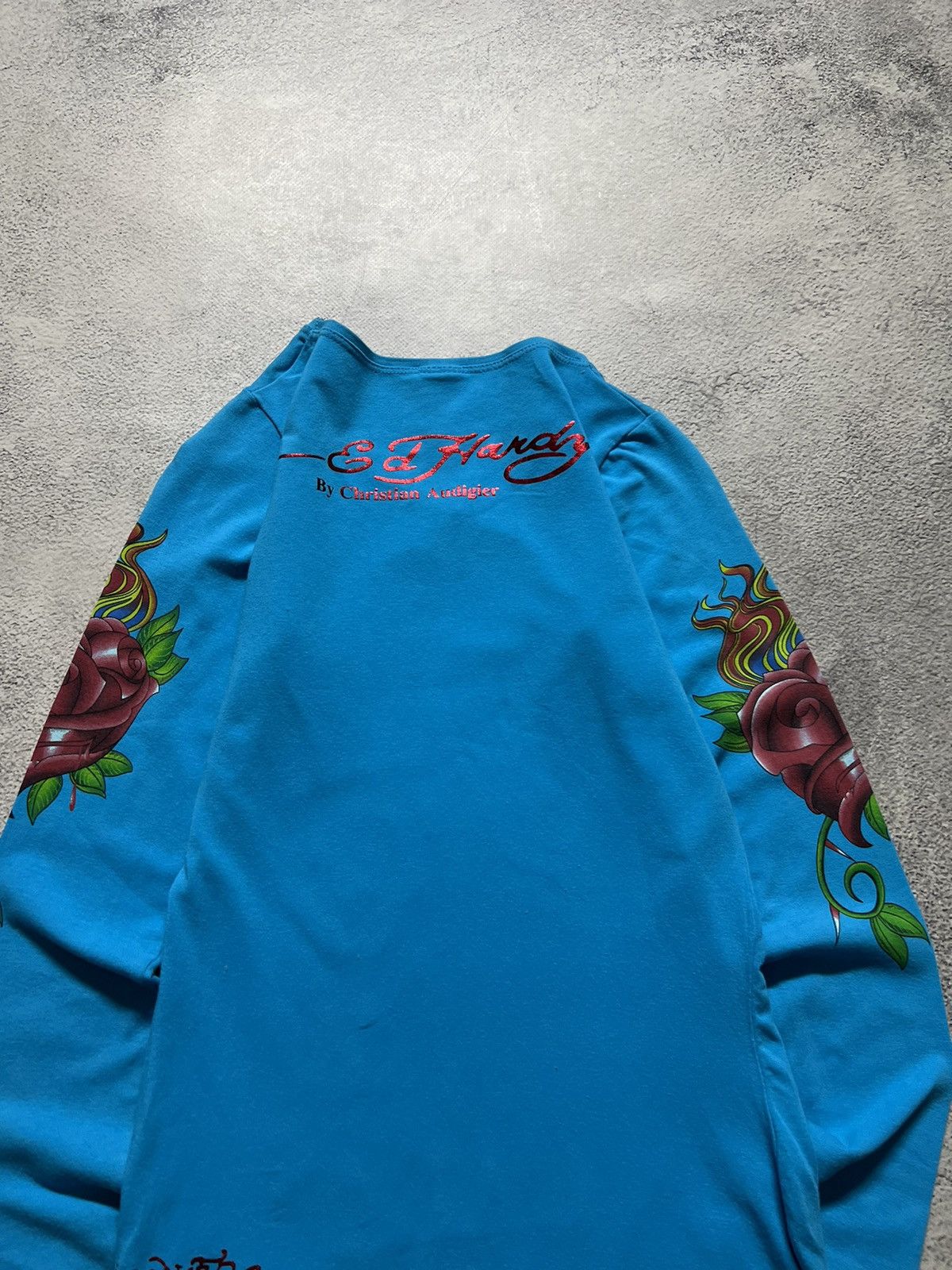 Ed Hardy Vintage Y2k Ed Hardy 🌹💙 Rosed Long Sleeve Dress 00’s Size S / US 4 / IT 40 - 8 Thumbnail