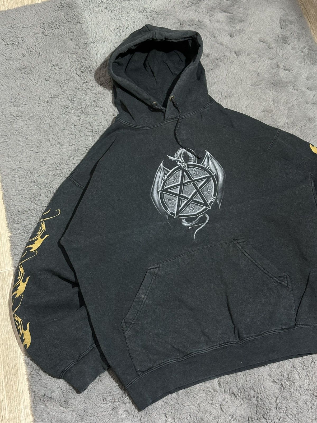 Band Tees Vintage Spiral "Dragon Pentagram" Gothic Hoodie Size US M / EU 48-50 / 2 - 3 Thumbnail