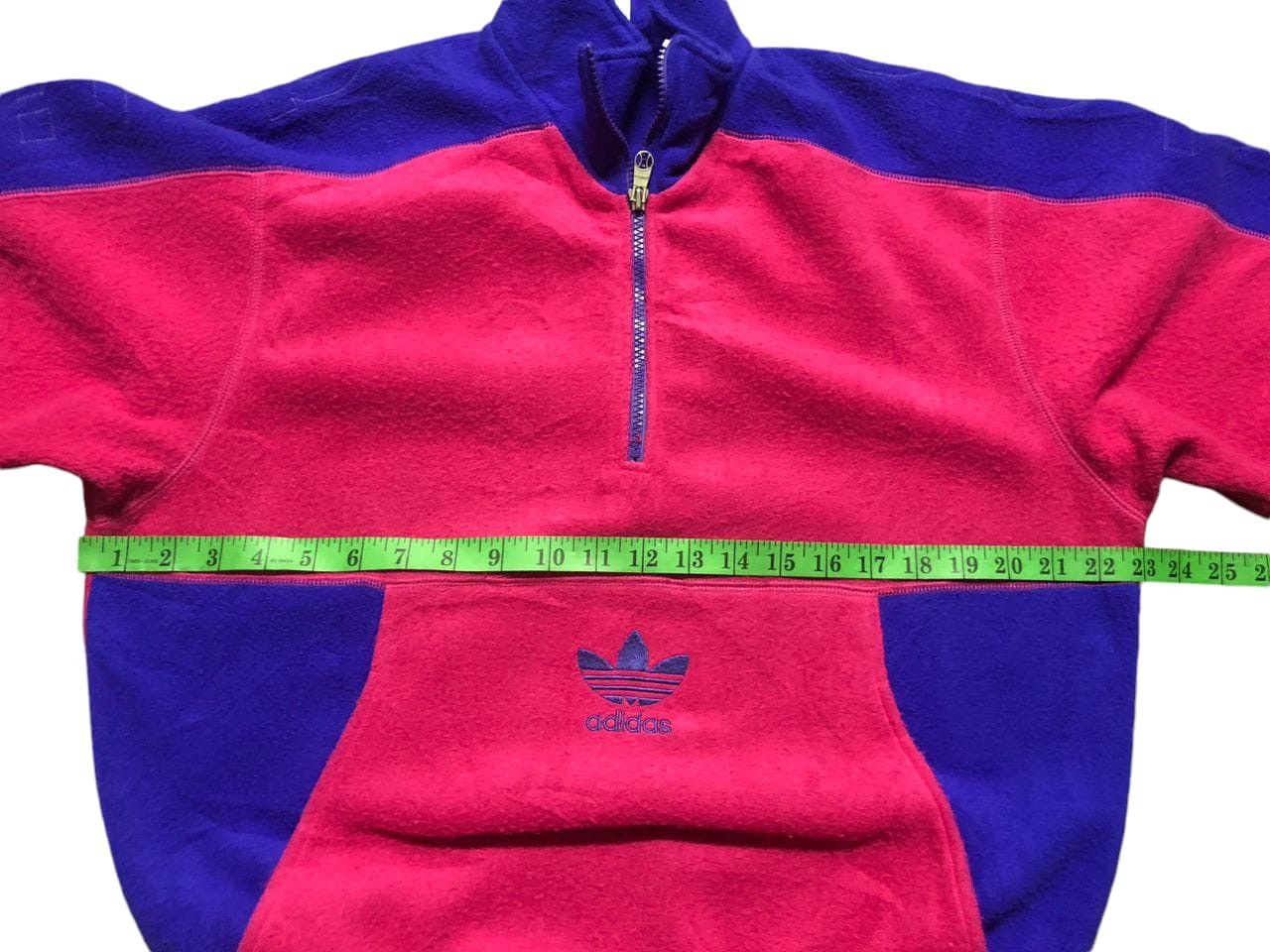 Adidas × Descente × Vintage Vintage 90s Adidas Fleece Sweater Half Zipper Center Logo Size US M / EU 48-50 / 2 - 19 Thumbnail