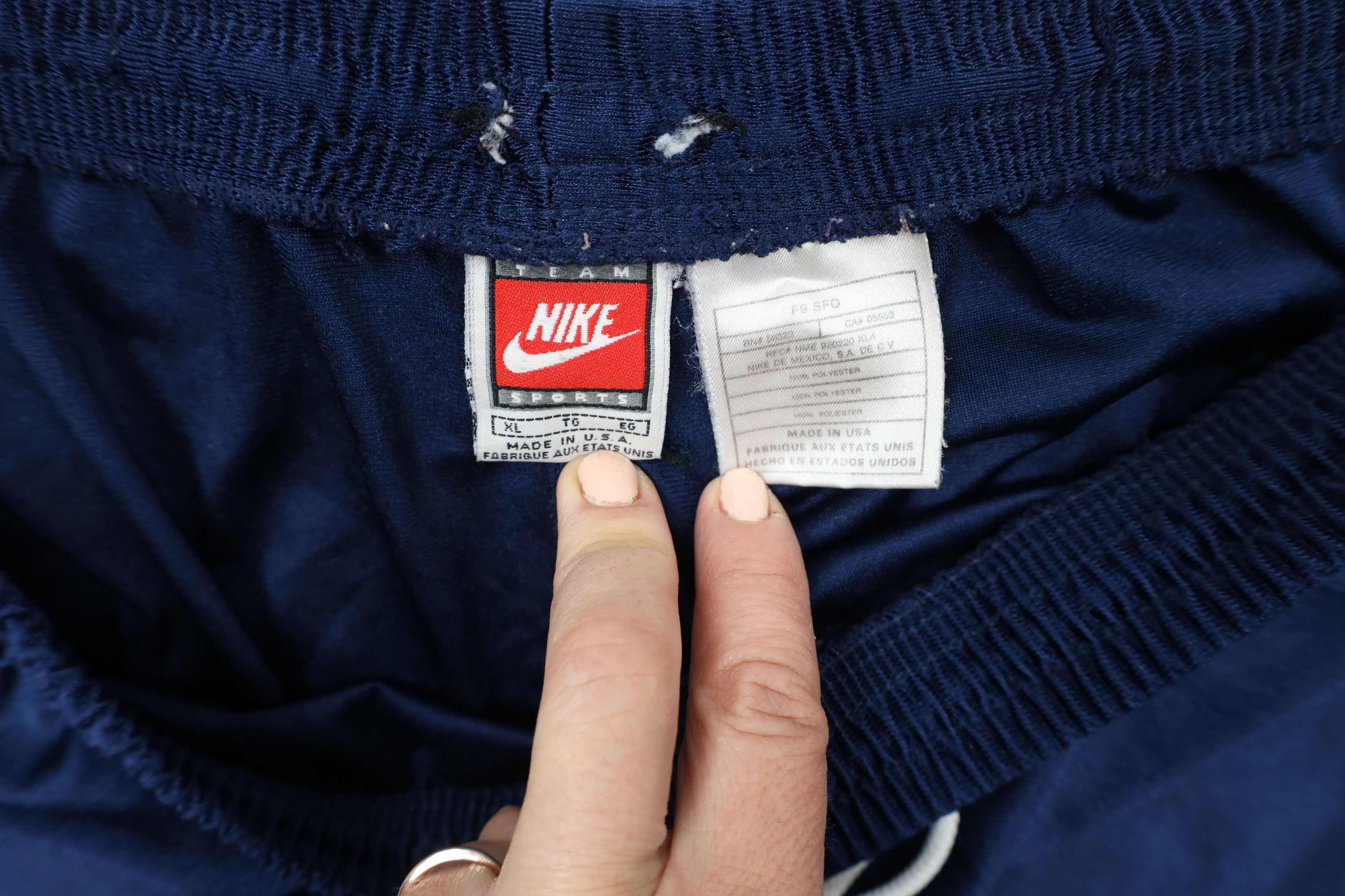 Nike × Vintage Vintage 90s Nike Scott Mini Swoosh Gym Shorts Blue USA Size US 36 / EU 52 - 8 Thumbnail