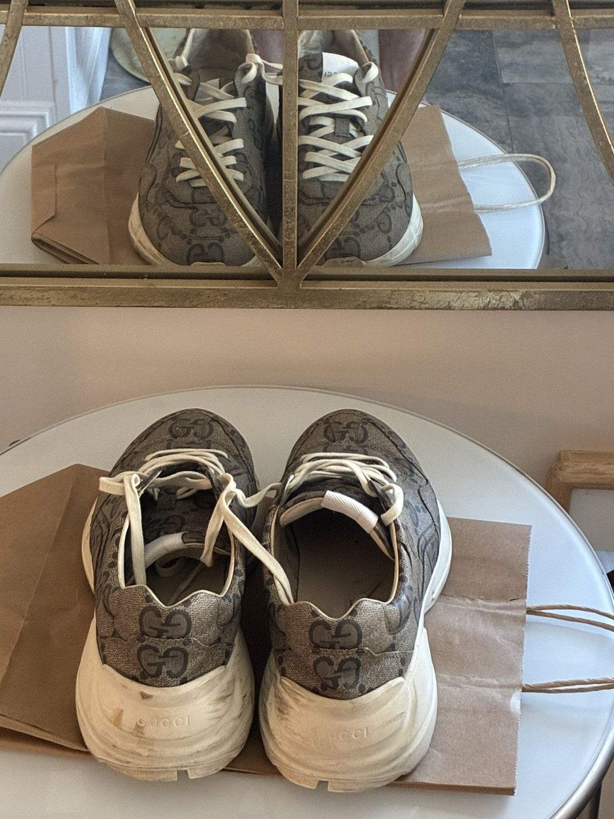 Gucci Gucci 100 Rhyton Sneaker 'Beige Monogram' Size US 11 / EU 44 - 5 Thumbnail