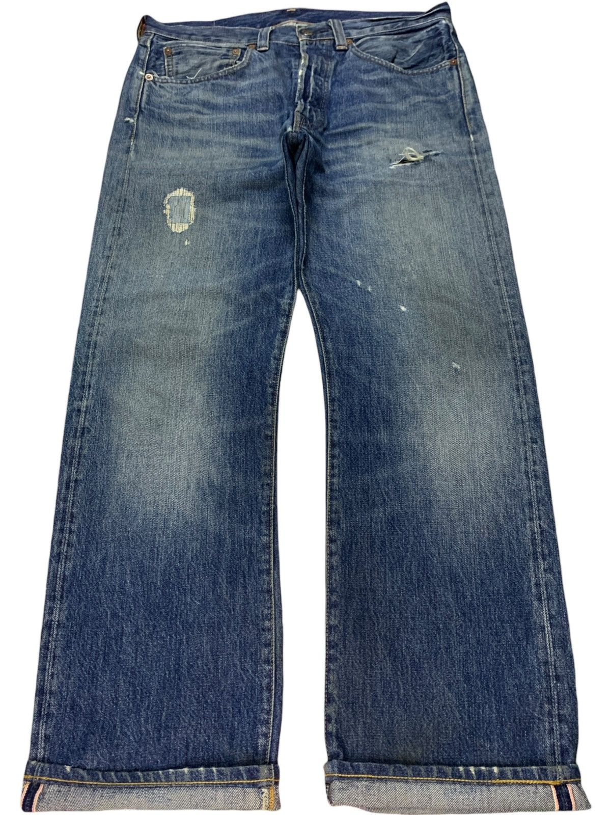 Levi's Vintage 02 Levis 501xx Big E Selvedge Mud Wash Loose Jeans Size US 33 - 1 Thumbnail