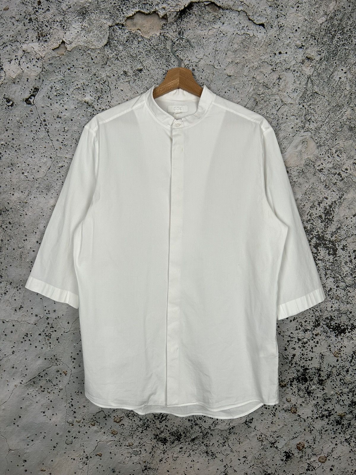 Designer COS White Shirt Basic Minimalist Deconstructed Avant Garde Size US M / EU 48-50 / 2 - 1 Thumbnail