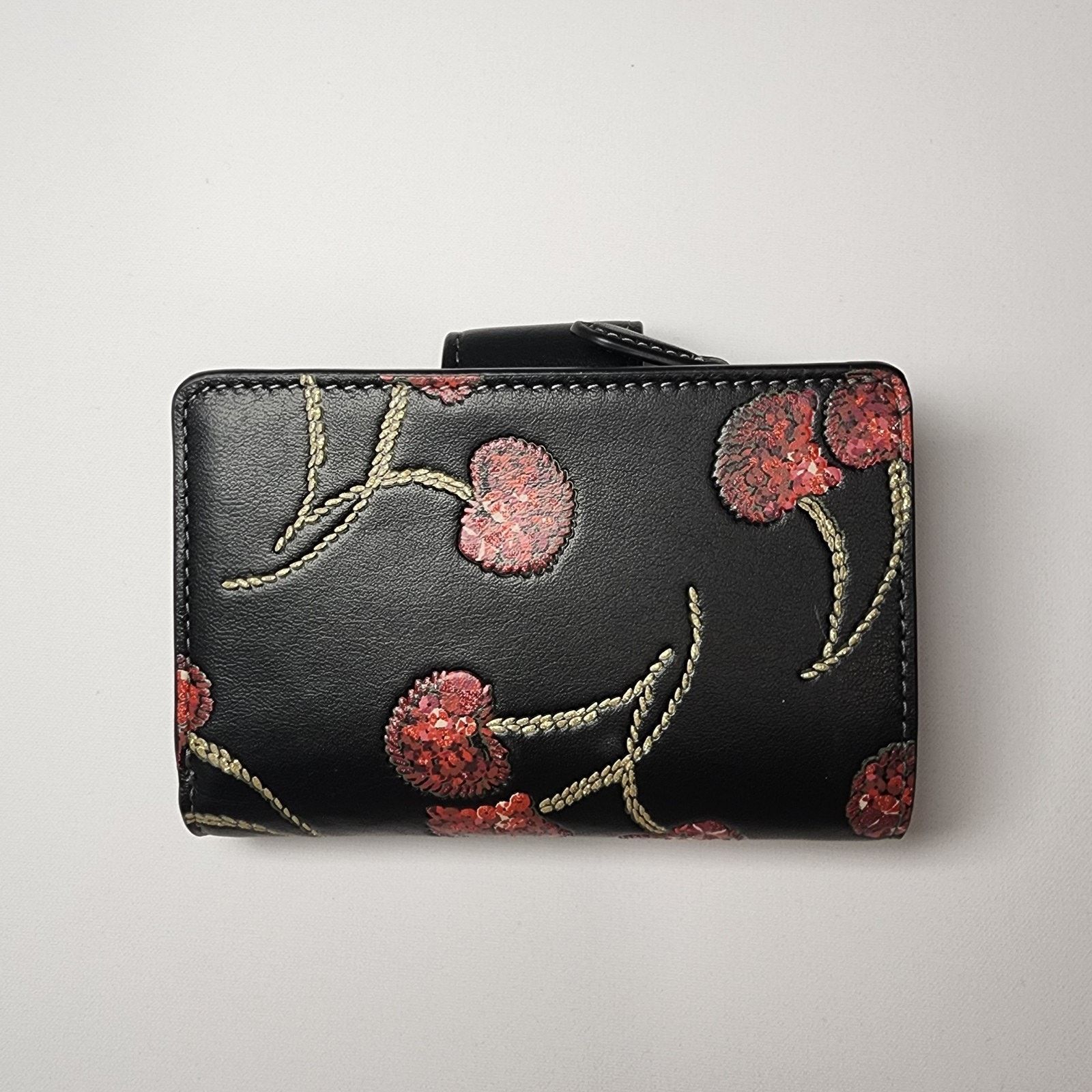 Coach Coach CDF10 Medium Corner Zip Wallet Cherry Print Gold/Black Size ONE SIZE - 3 Thumbnail