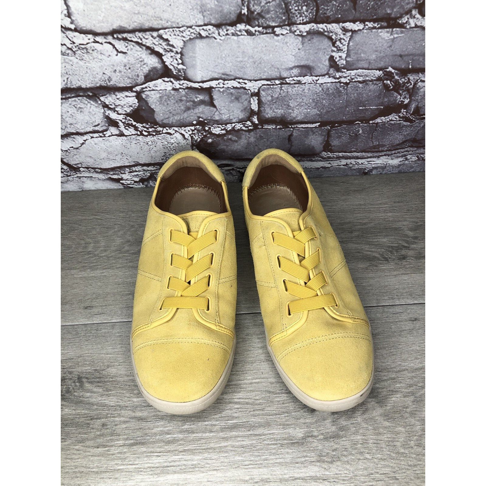 Other Vionic Jean Yellow Suede Casual Comfort Lace Sneakers Shoes Size US 9.5 / IT 39.5 - 2 Thumbnail