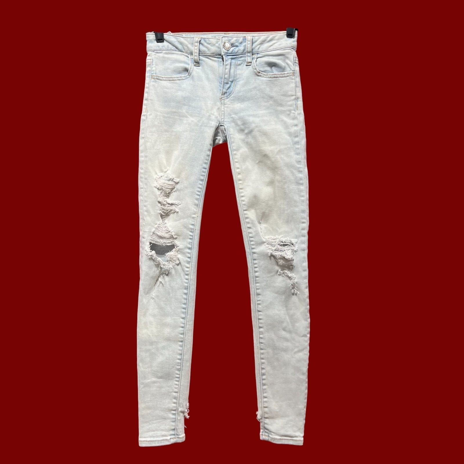Other American Eagle - Women's Stretch Mid-Rise Skinny Jeans Distr Size 24" / US 00 / IT 34 - 1 Thumbnail