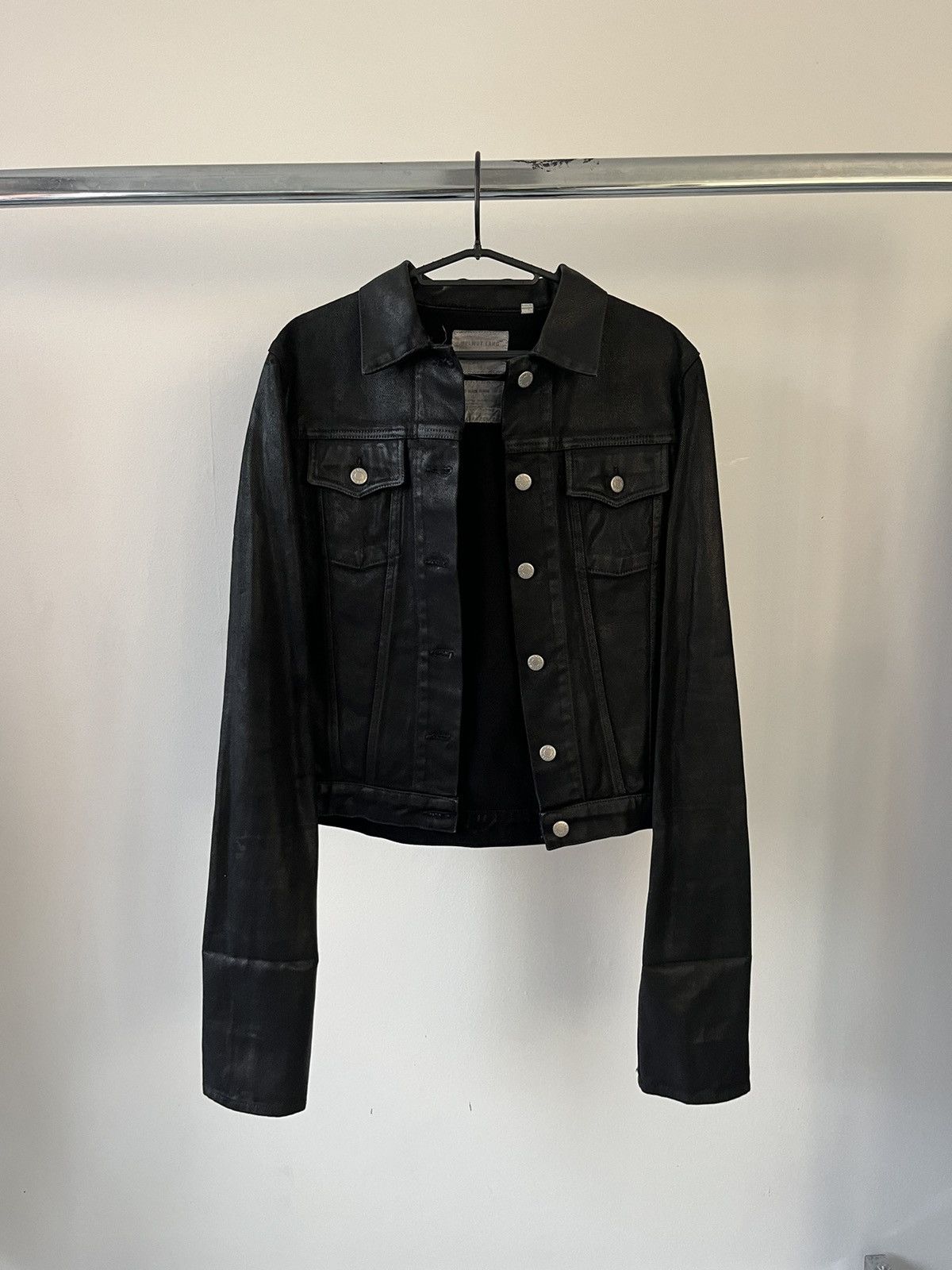 Helmut lang black coating denim jackets HELMUT LANG 1999 COATED