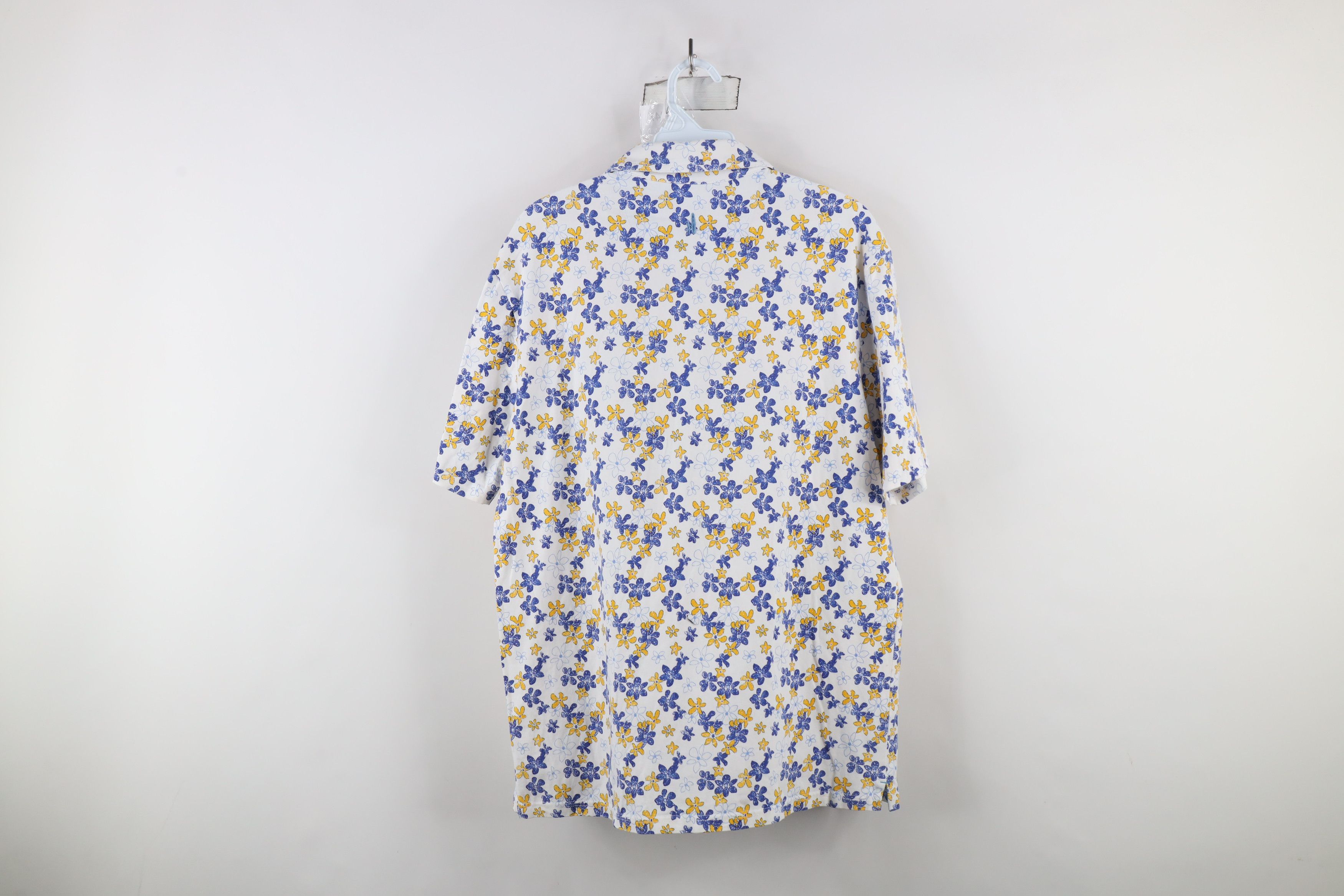 Vintage × johnnie-O Johnnie O Floral Flower All Over Print Stretch Polo Shirt Size US M / EU 48-50 / 2 - 10 Thumbnail