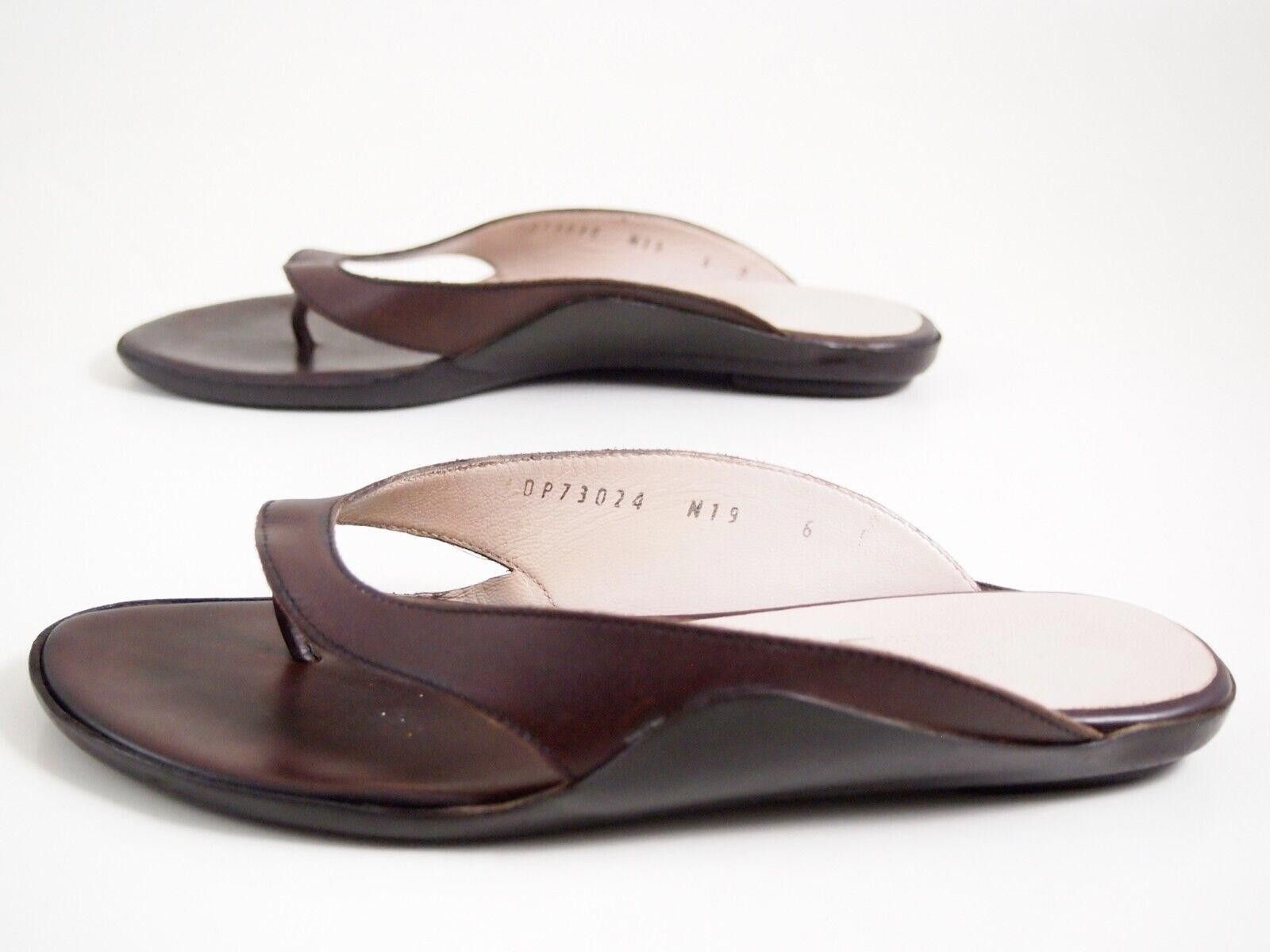 Salvatore Ferragamo Ferragamo Thong Slide Sandals Brown Leather US 6 C EU 36 Size US 6 / IT 36 - 3 Thumbnail
