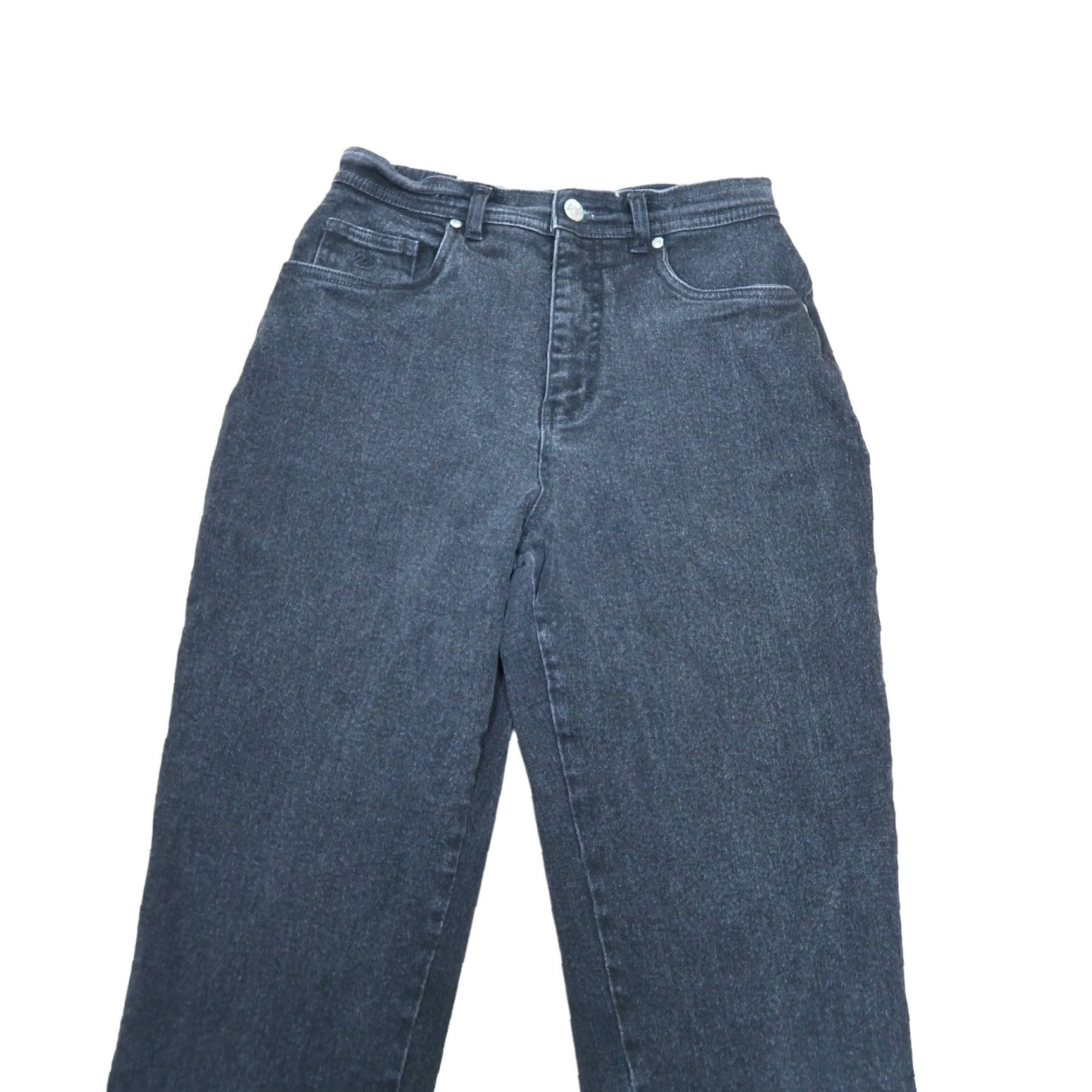 Gloria Vanderbilt VINTAGE Gloria Vanderbilt Jeans 90s Black High Rise Straight Leg Mom 10 Regular Cotton Grunge Women? Size 32" / US 10 / IT 46 - 2 Thumbnail