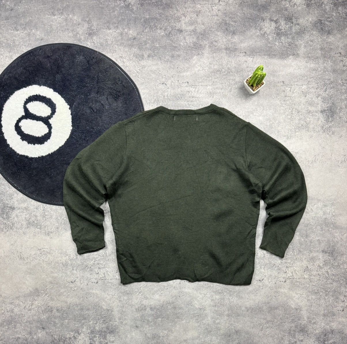 Comme des Garcons SHIRT Comme des Garcons SHIRT Green V-Neck Patchwork Details Size US L / EU 52-54 / 3 - 9 Thumbnail