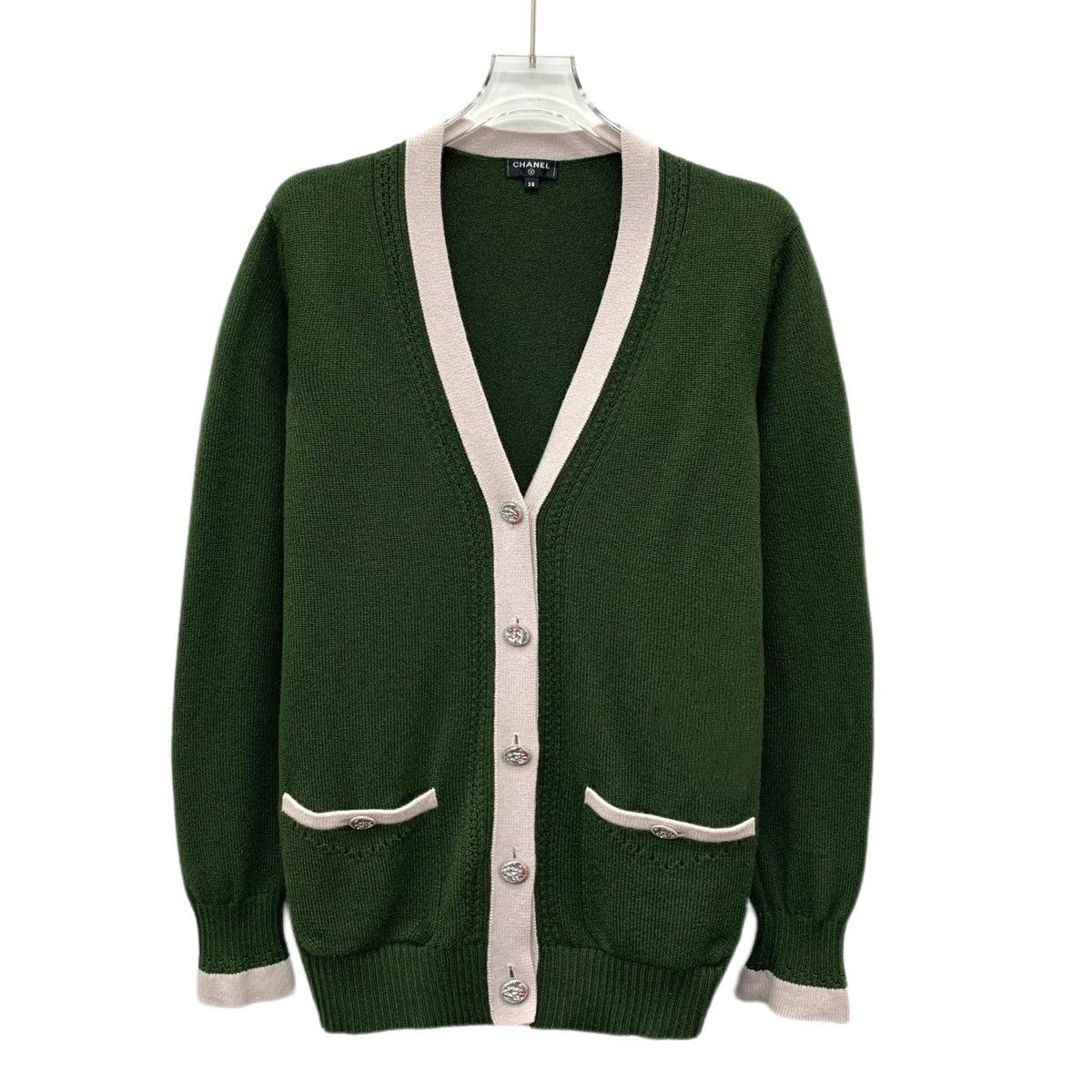 Chanel Chanel Striped V-neck Long Sleeve Knit Cardigan K26WX Size M / US 6-8 / IT 42-44 - 1 Thumbnail