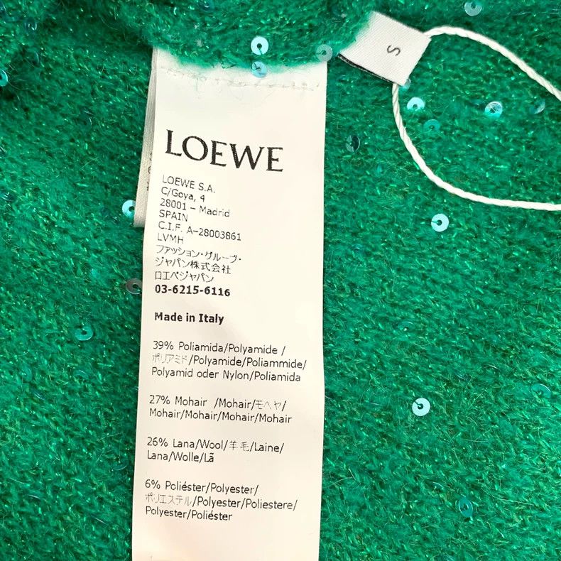 Loewe Loewe Green sequined half high collar knit sweater Size S / US 4 / IT 40 - 6 Thumbnail