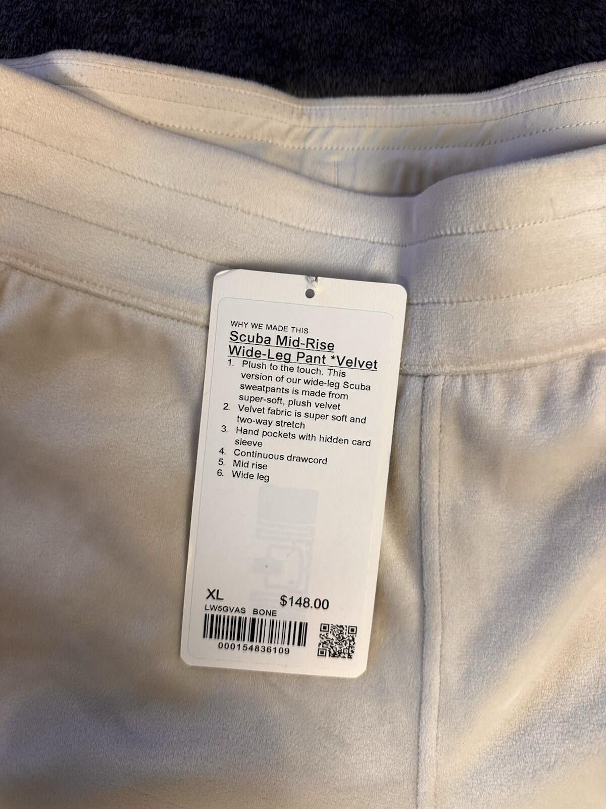 Lululemon Lululemon Women’s Velvet Wide-Leg Mid-Rise Pants Bone XL Size 40" / US 18 - 3 Thumbnail