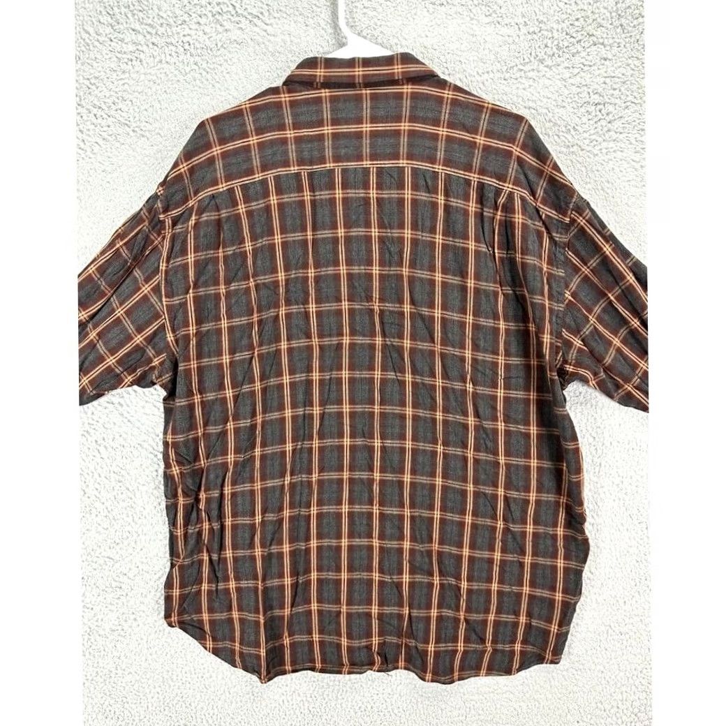 Hart Schaffner Marx Hart Schaffner Marx Shirt Adult XL Grey Orange Plaid Outdoor Mens Button Down Size US XL / EU 56 / 4 - 3 Thumbnail