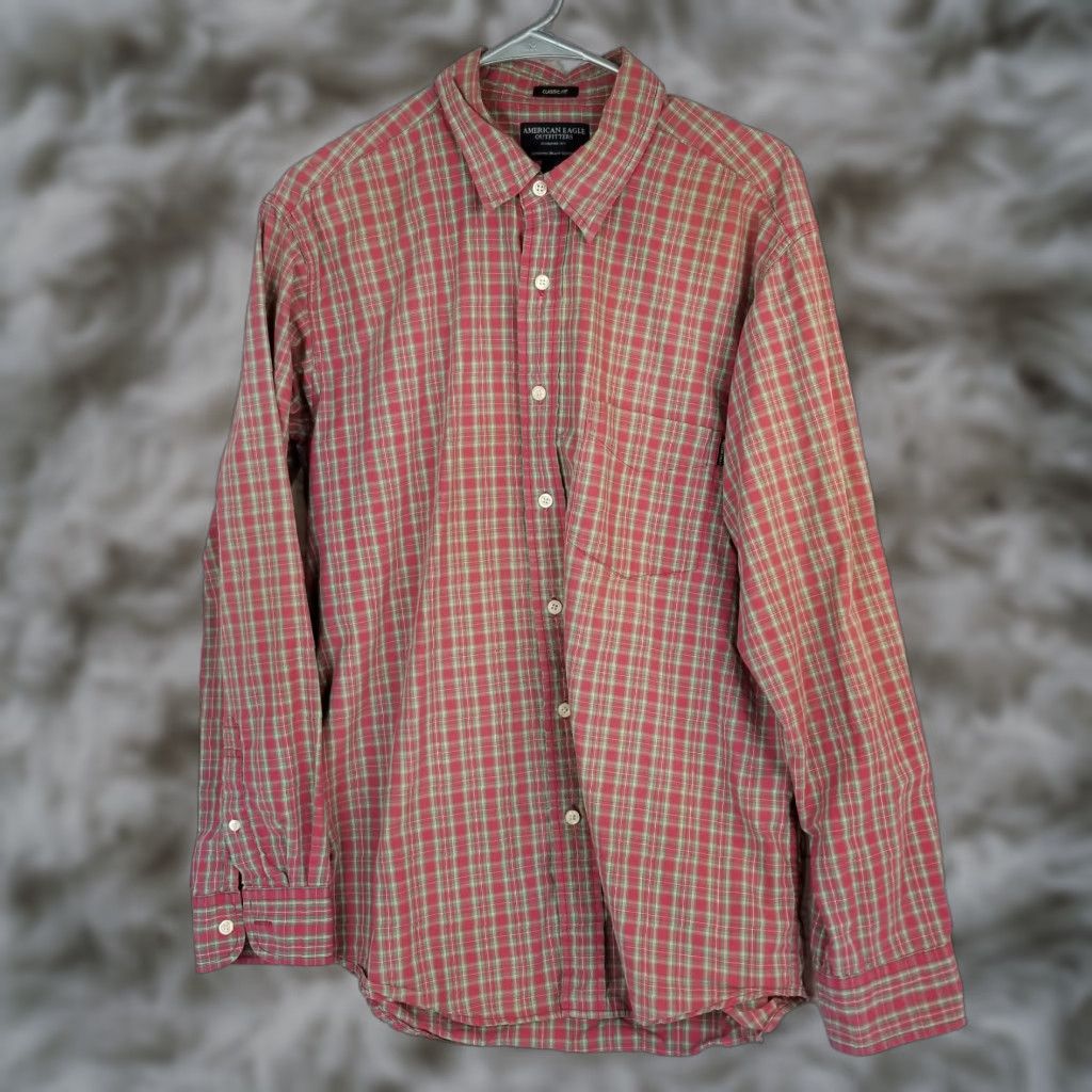 American Eagle Outfitters American Eagle Outfitters Shirt Button-Down Long Sleeve Plaid Mens Size M Lightweight Casual Size US M / EU 48-50 / 2 - 1 Thumbnail