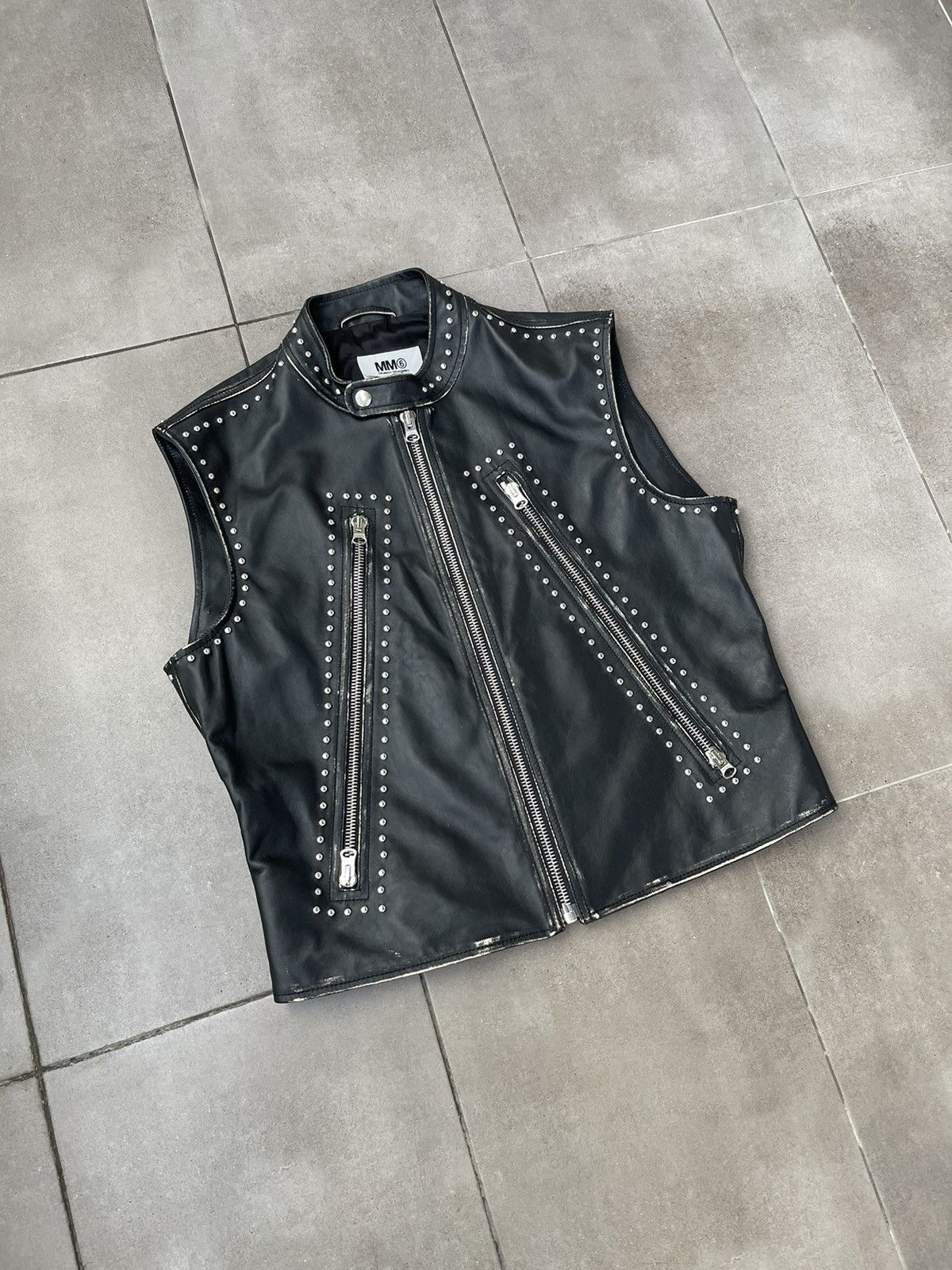 Maison Margiela !DS! SS22 Maison Margiela 5 ZIP Studded Leather Vest Gilet Size US S / EU 44-46 / 1 - 10 Thumbnail