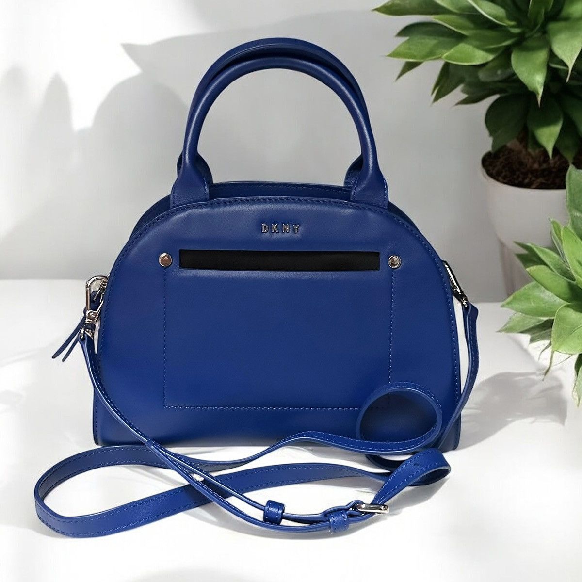 DKNY DKNY cobalt blue Nappa leather satchel crossbody bag Size ONE SIZE - 1 Thumbnail