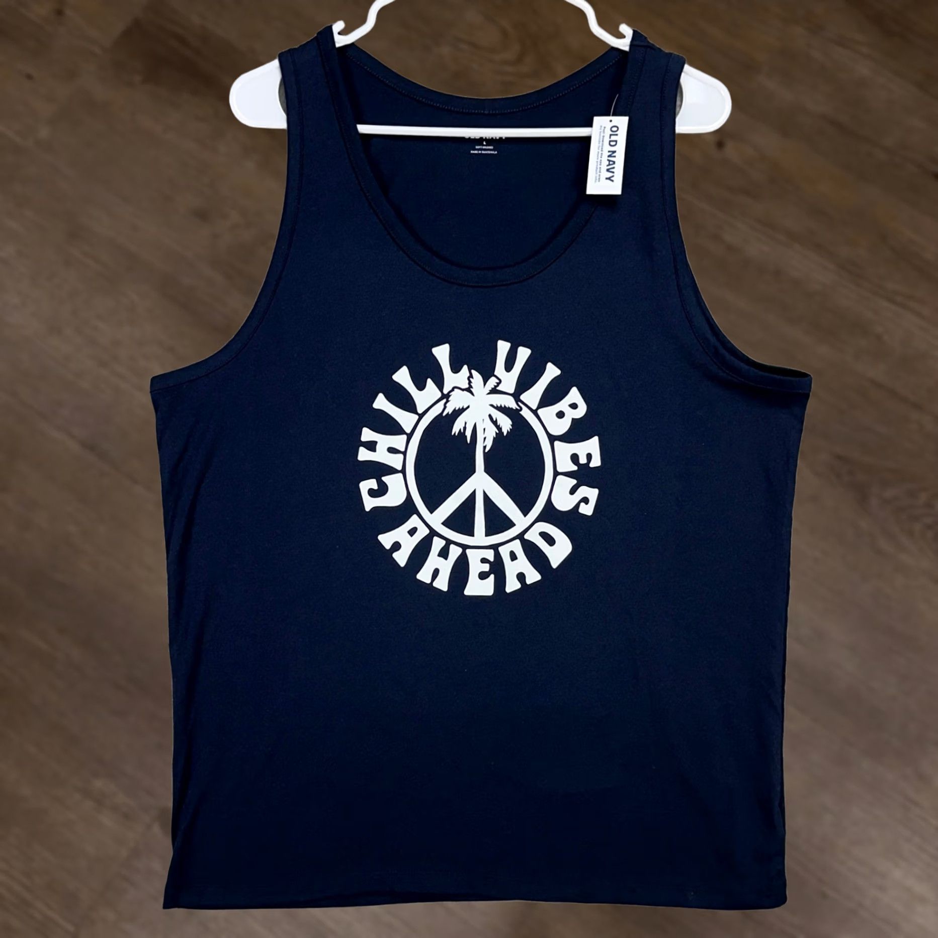 Old Navy Old Navy Womens Tank Top Shirt Large Blue Chilled Vines A Head Graphic Print NEW Size L / US 10 / IT 46 - 1 Thumbnail